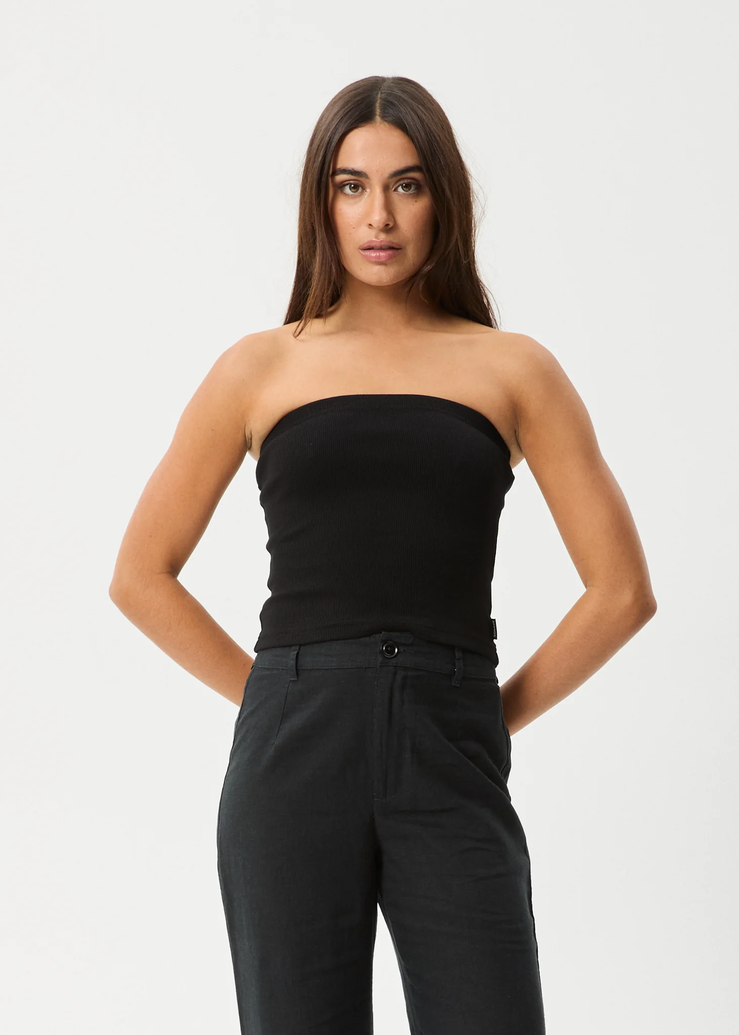 AFENDS Womens Jamie - Rib Tube Top - Black - Image 3