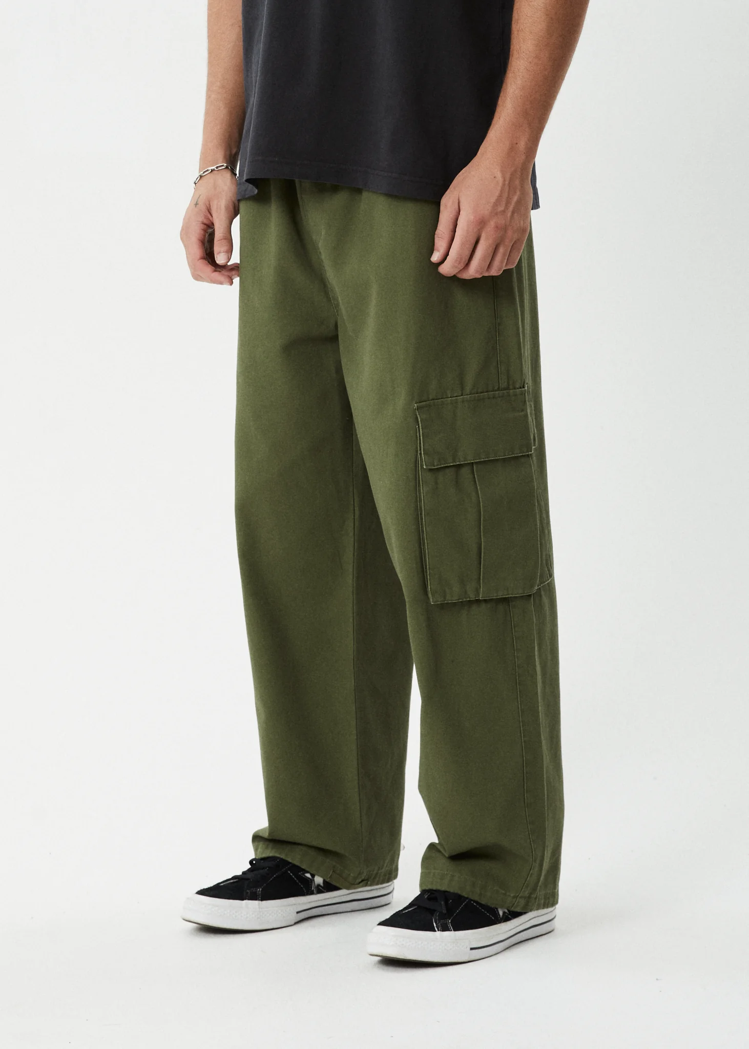AFENDS Mens Atlas Canvas - Cargo Pant - Military - Image 4
