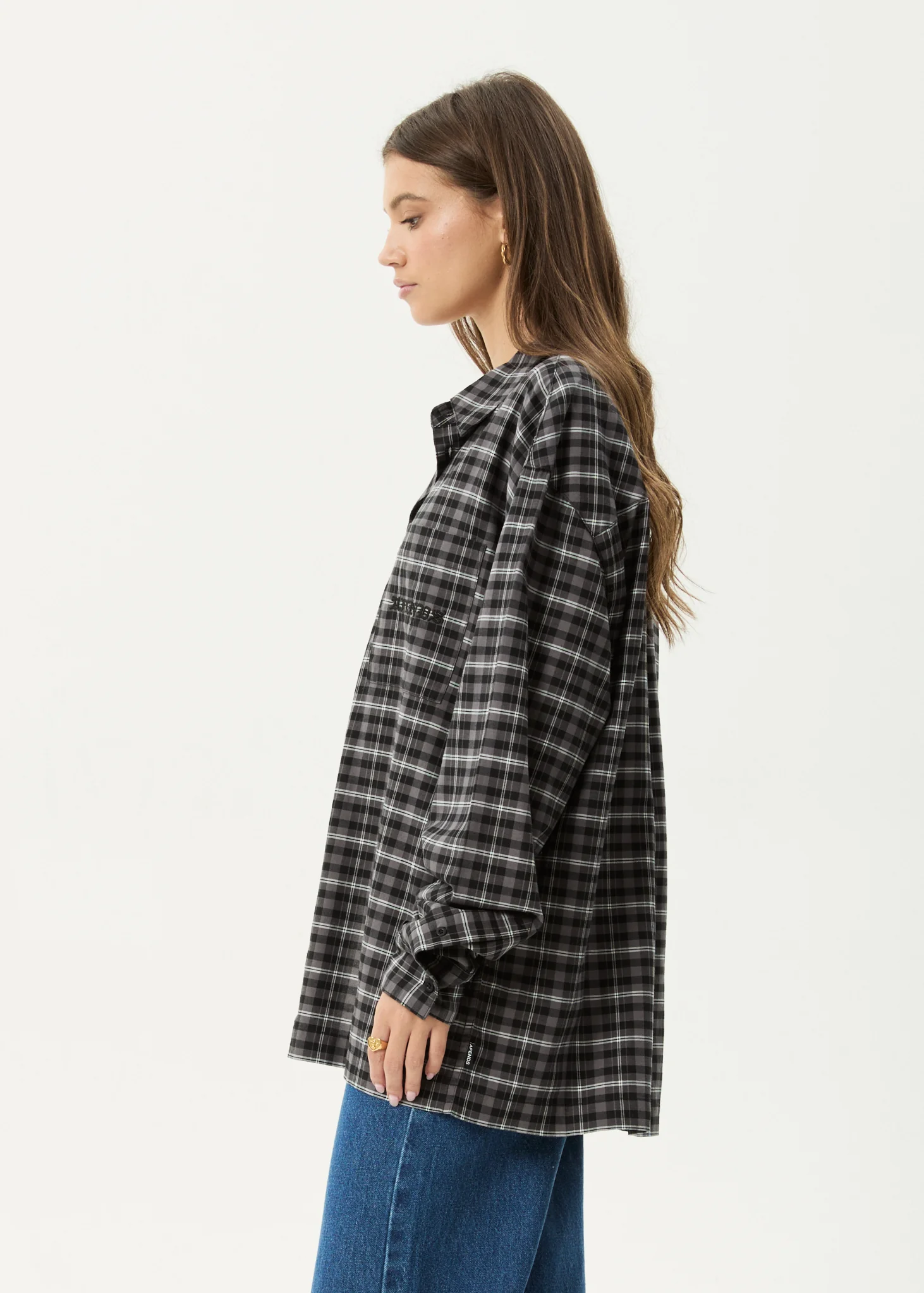 AFENDS Mens Darkness - Long Sleeve Shirt - Black Check - Image 6