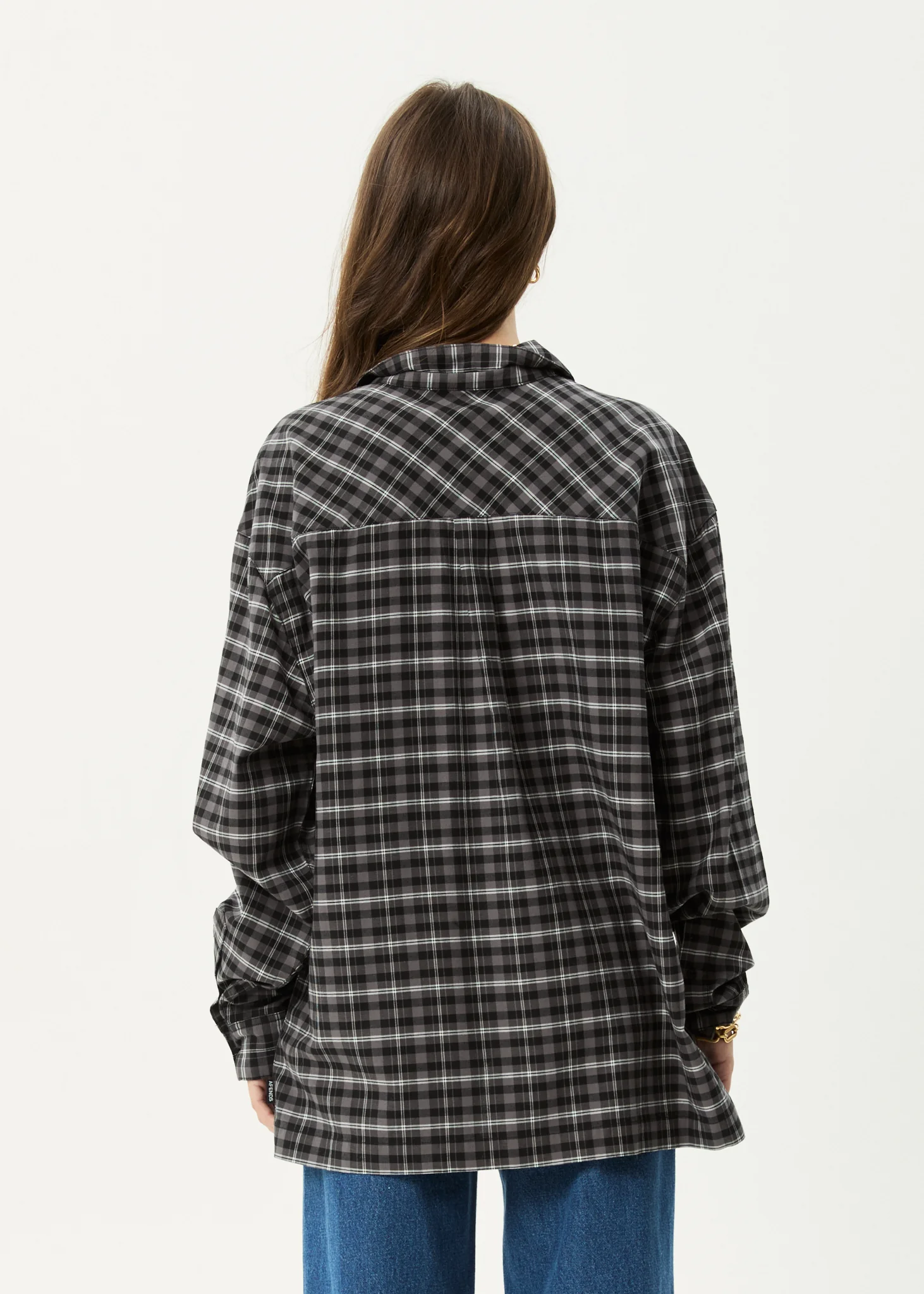 AFENDS Mens Darkness - Long Sleeve Shirt - Black Check - Image 8