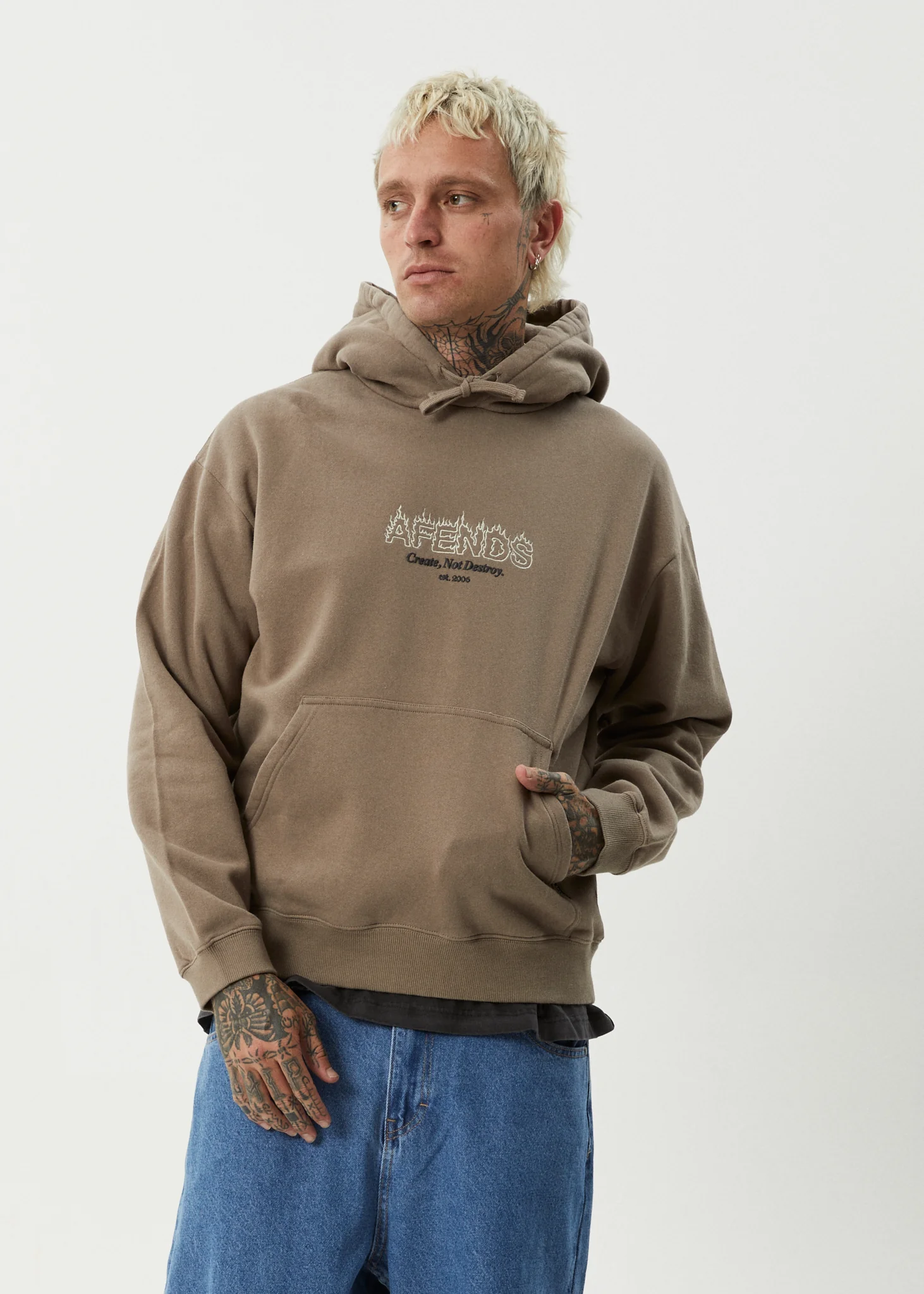 AFENDS Mens Ember - Hoodie - Fossil - Image 2