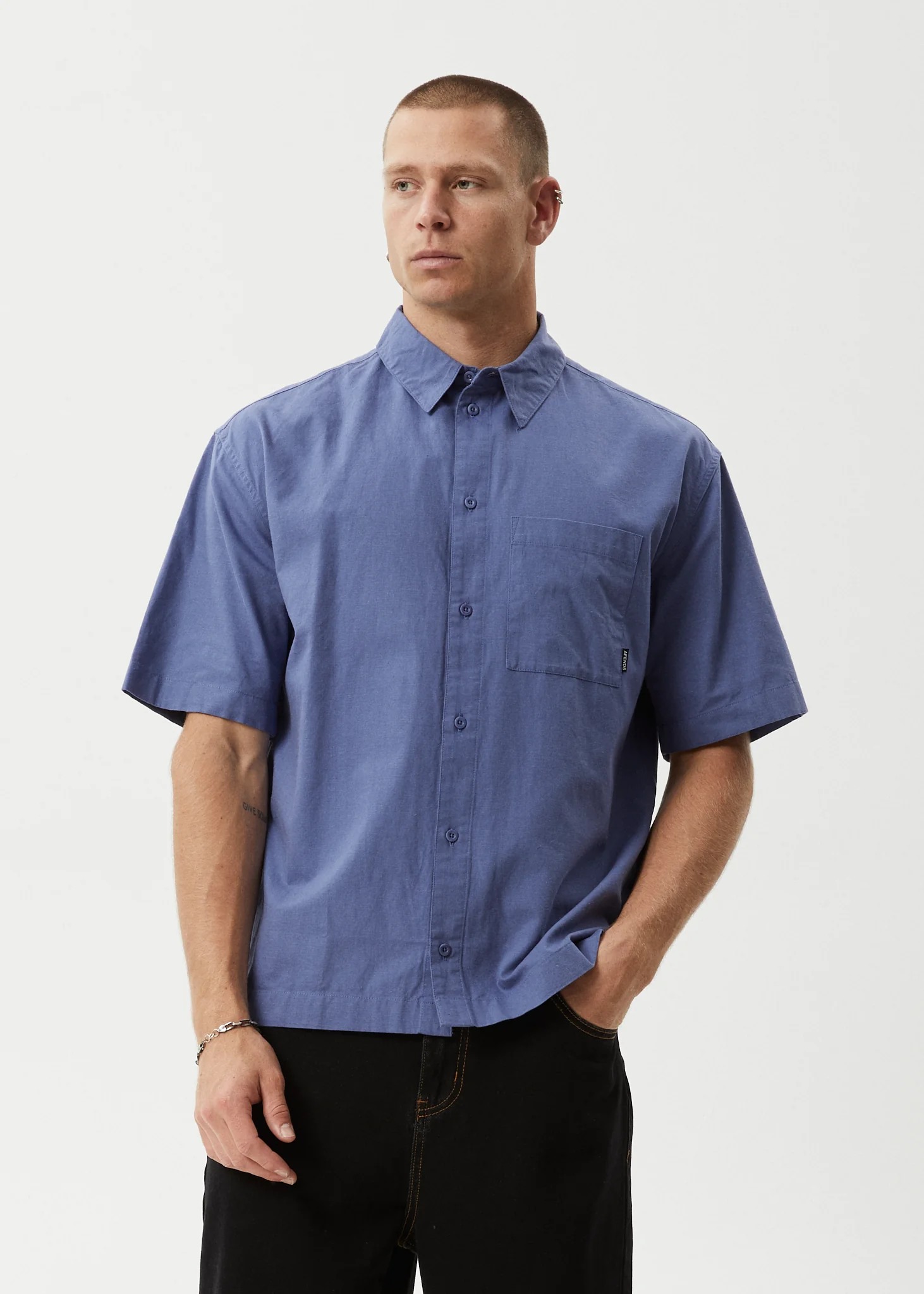 AFENDS Mens Everyday - Short Sleeve Shirt - Marlin - Image 3