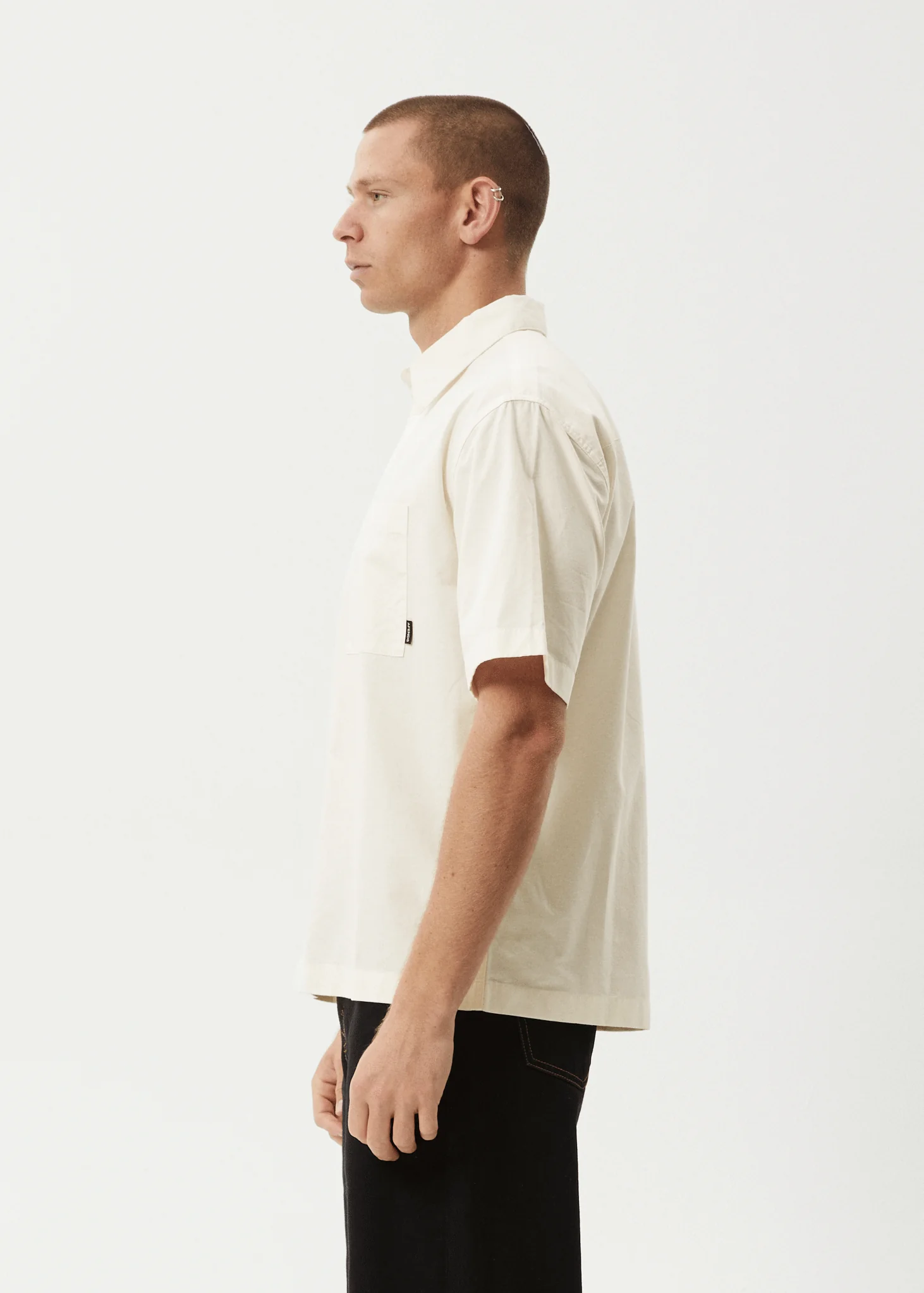 AFENDS Mens Everyday - Short Sleeve Shirt - Off White - Image 4