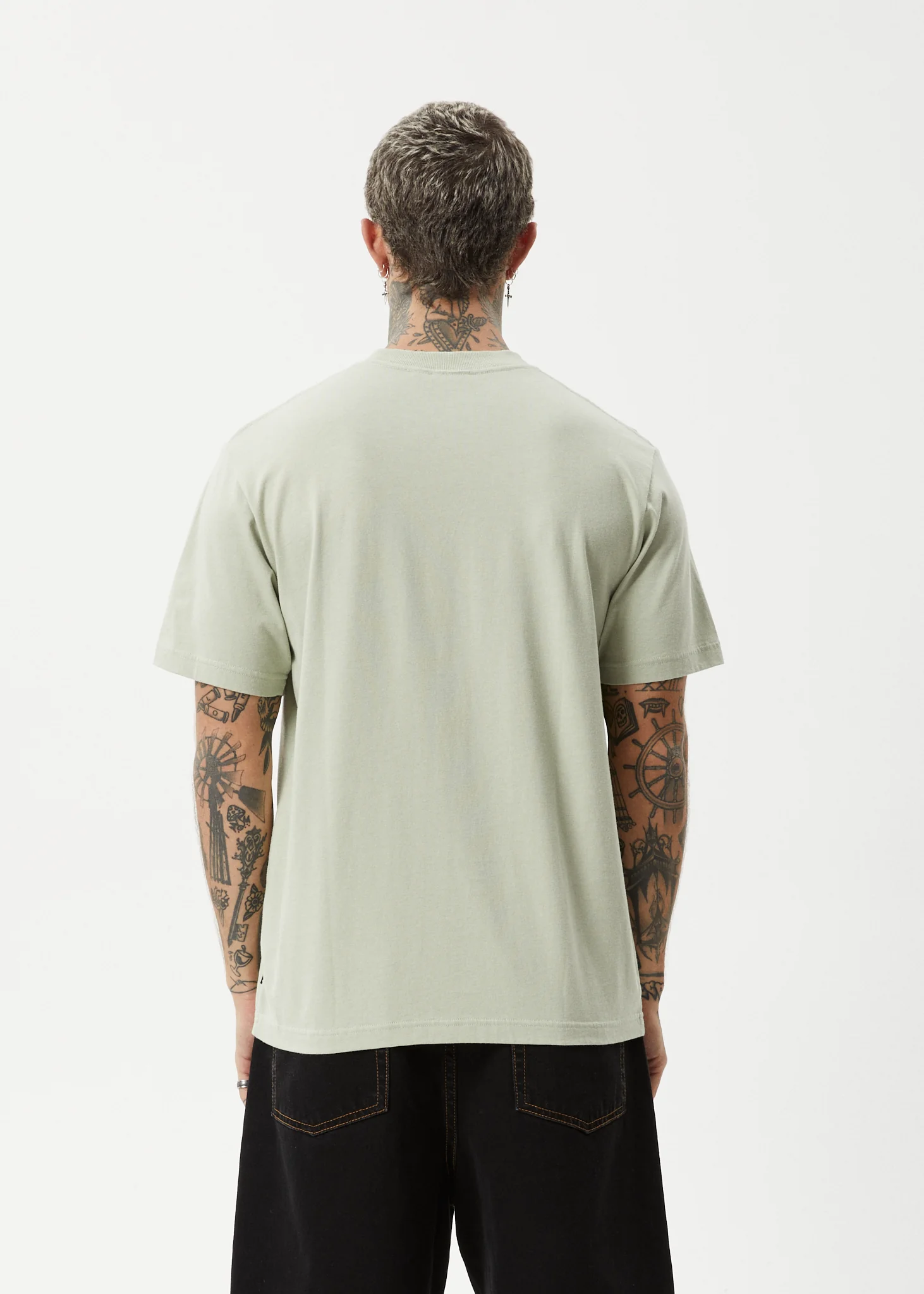 AFENDS Mens Flame - Retro Tee - Eucalyptus - Image 5