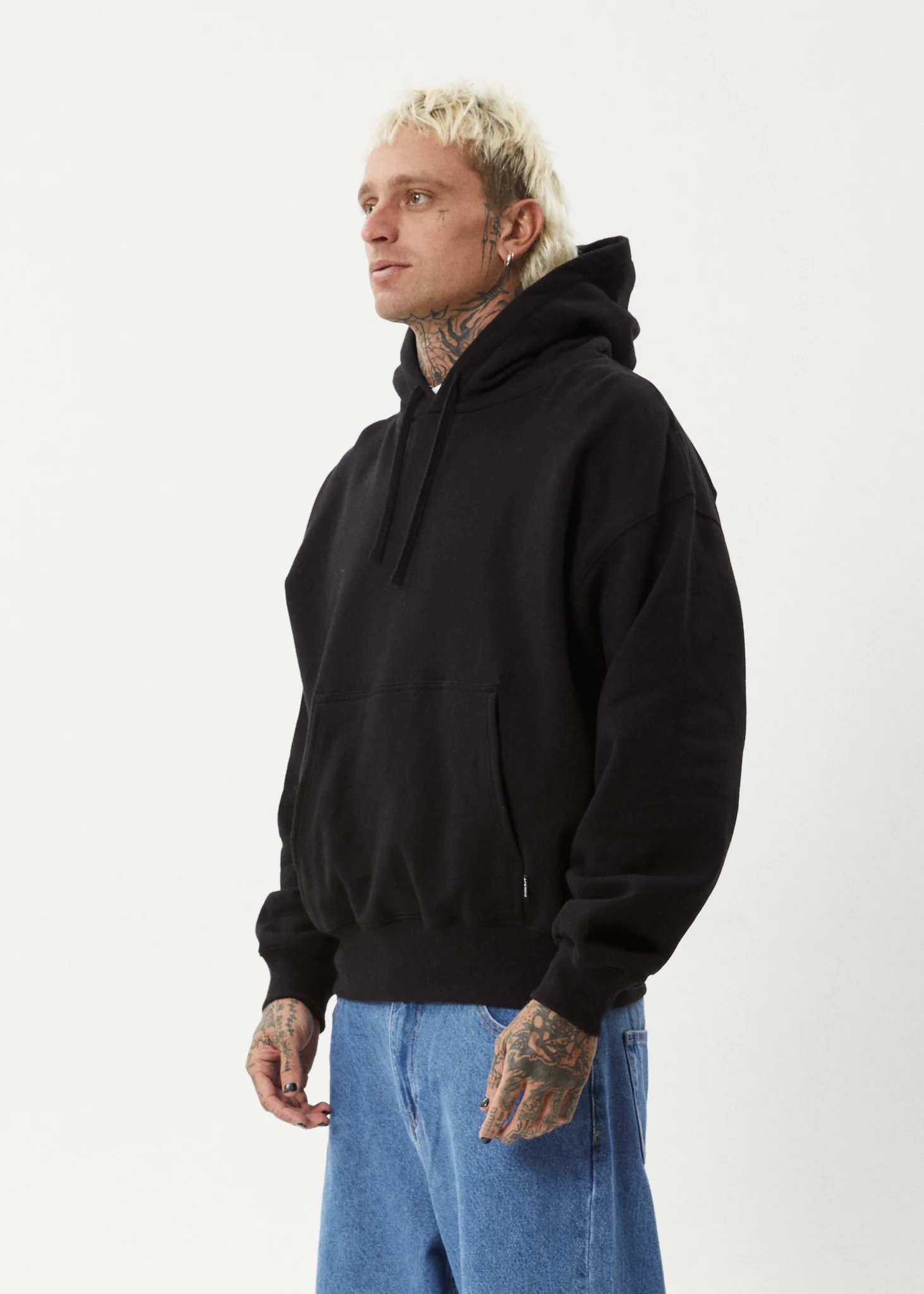 AFENDS Mens Genesis - Boxy Hoodie - Black - Image 5