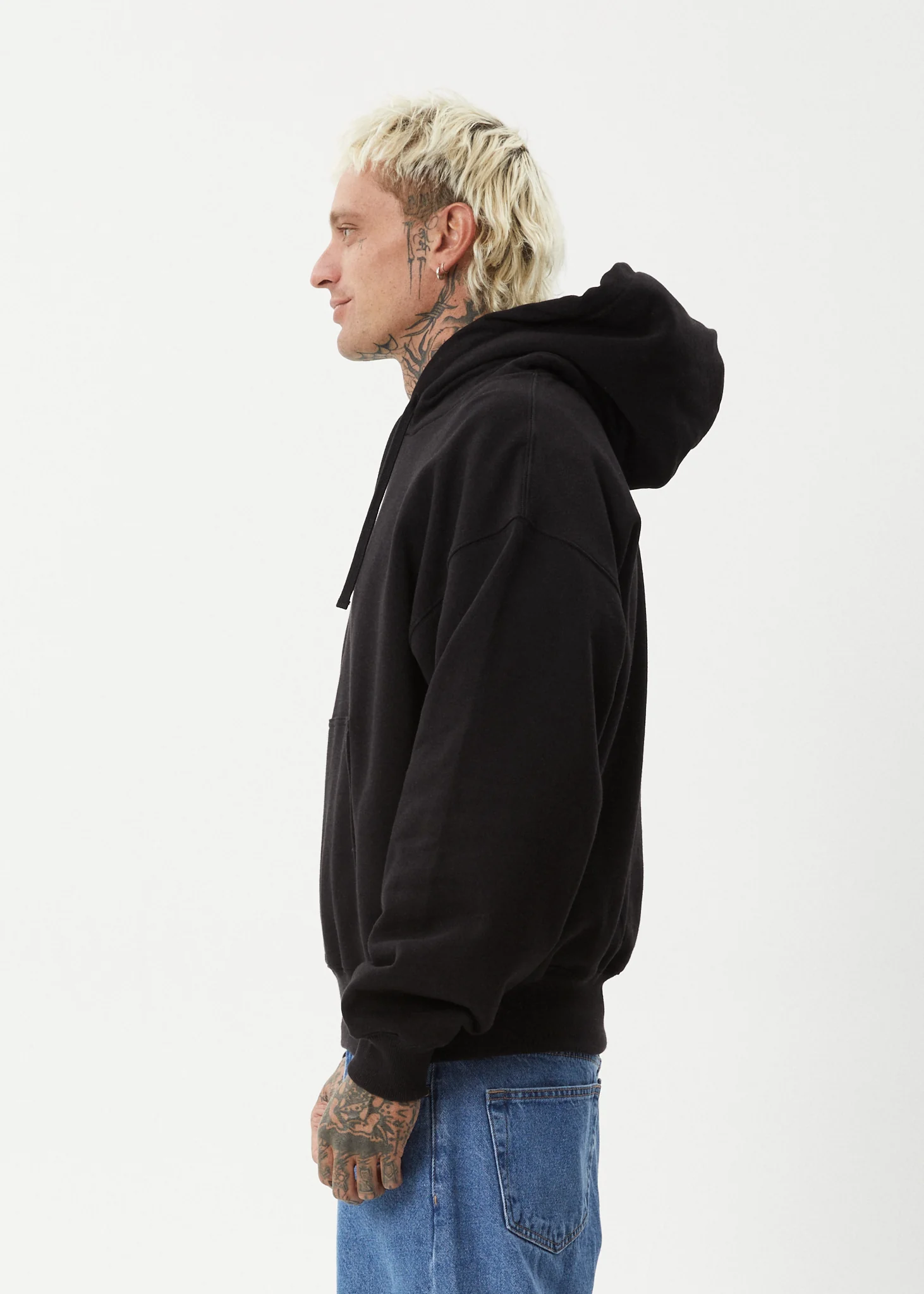 AFENDS Mens Genesis - Boxy Hoodie - Black - Image 7