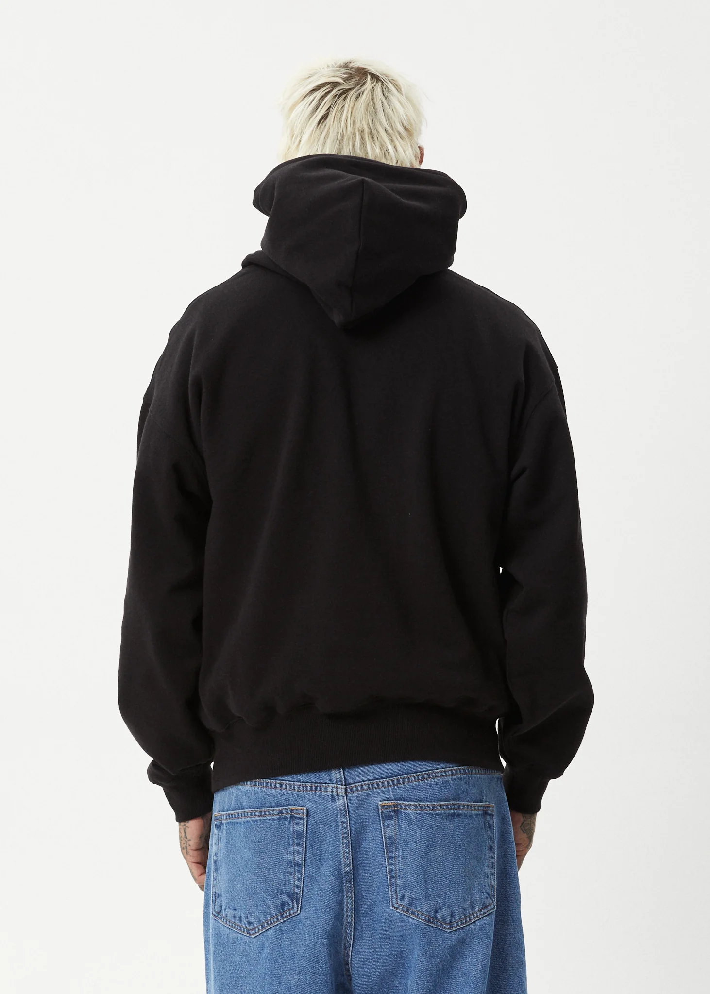 AFENDS Mens Genesis - Boxy Hoodie - Black - Image 9