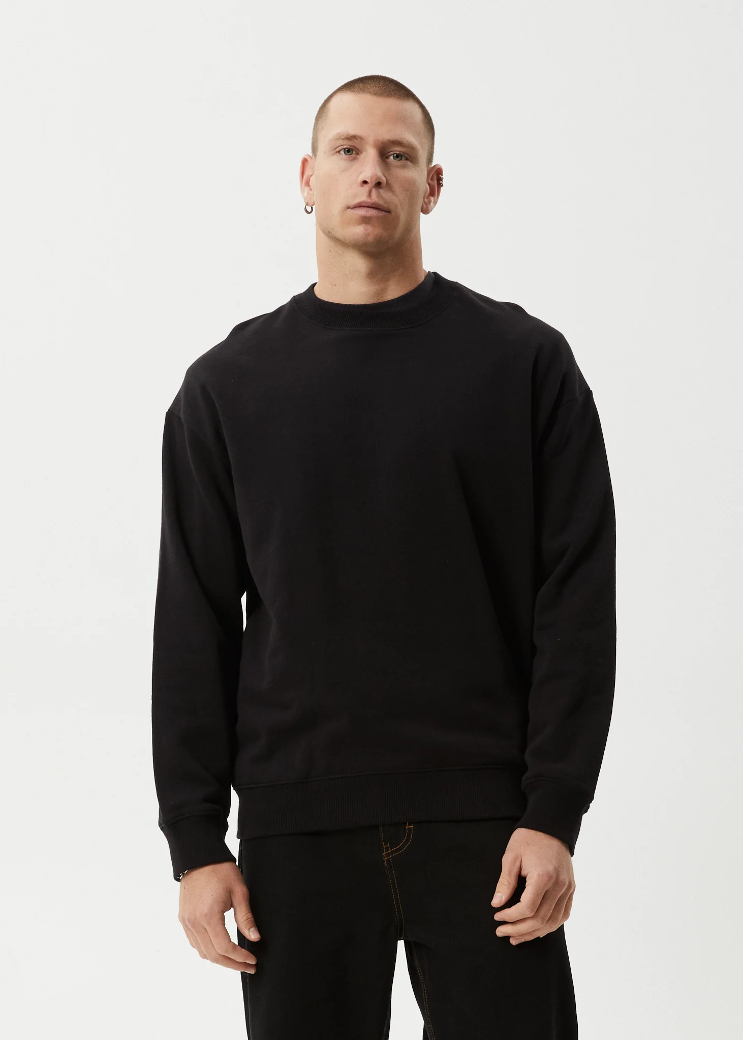 AFENDS Mens Genesis - Crew Neck Jumper - Black - Image 3
