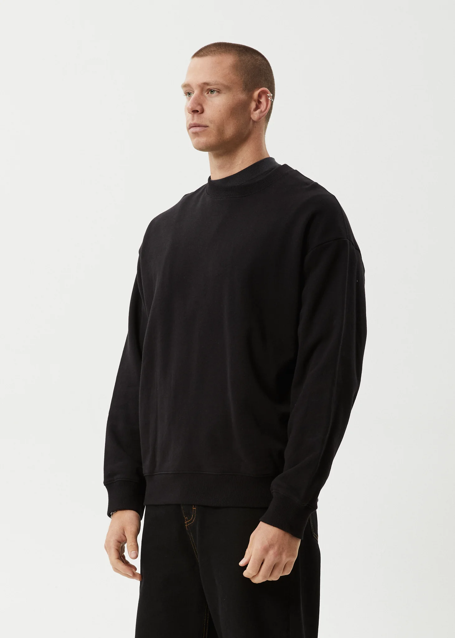 AFENDS Mens Genesis - Crew Neck Jumper - Black - Image 5