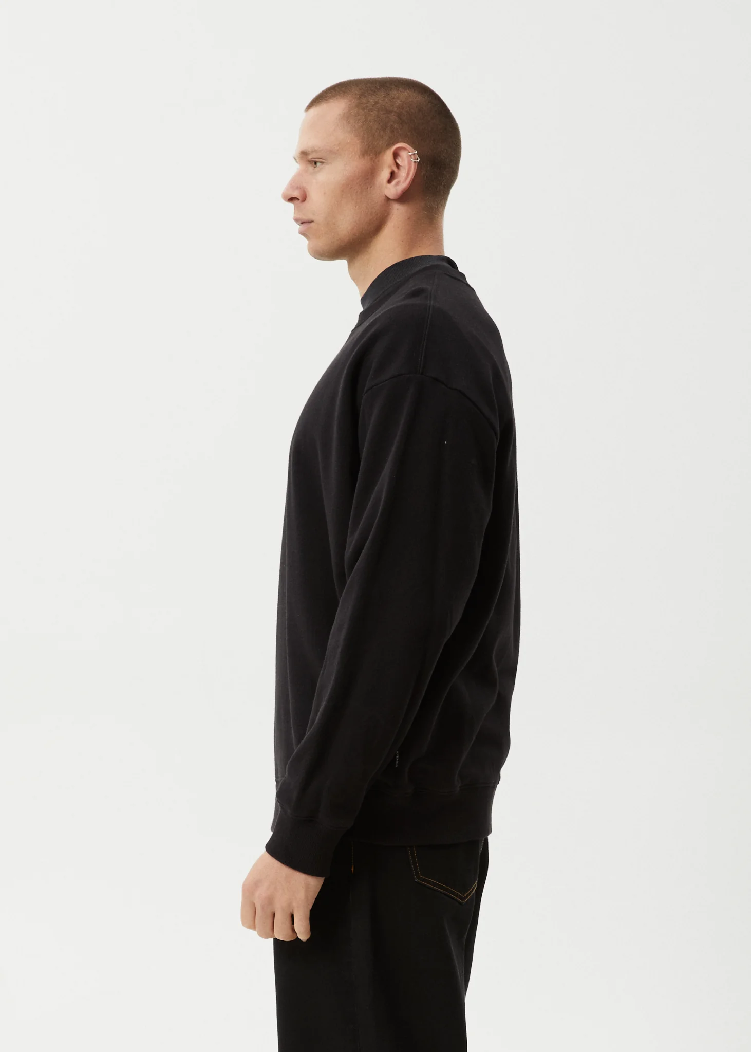 AFENDS Mens Genesis - Crew Neck Jumper - Black - Image 7