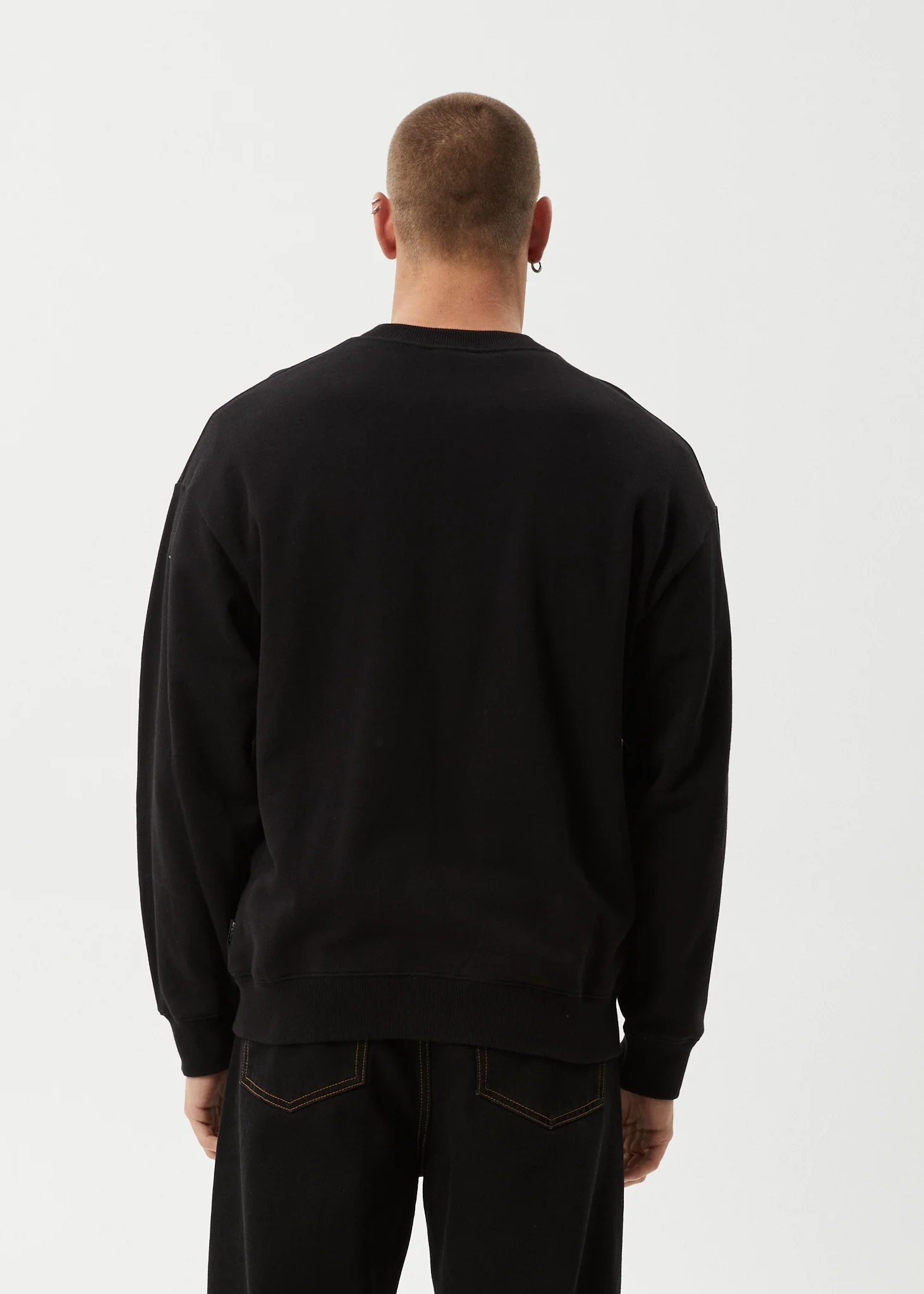 AFENDS Mens Genesis - Crew Neck Jumper - Black - Image 9
