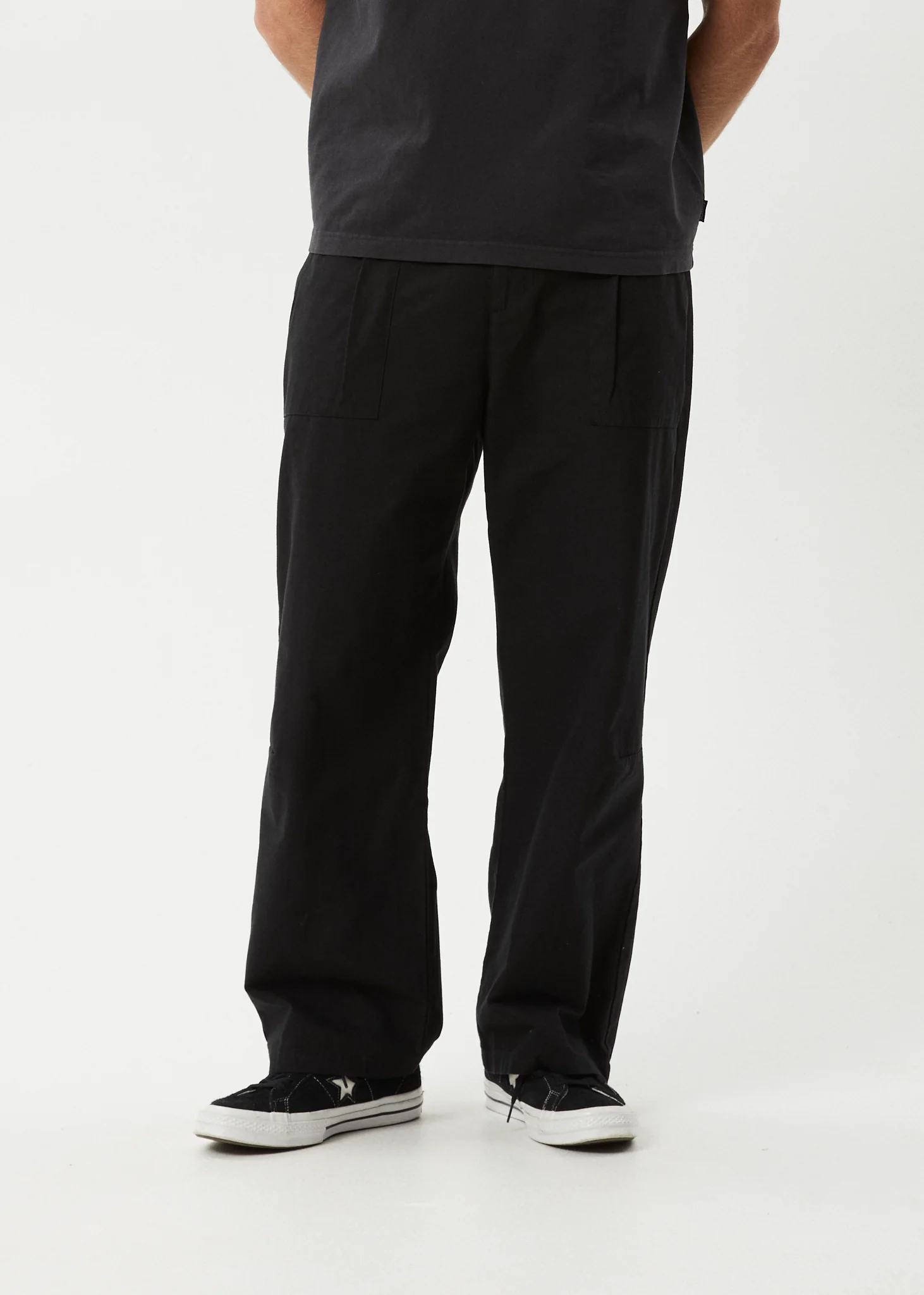 AFENDS Mens Glider - Pleated Pant - Black - Image 4