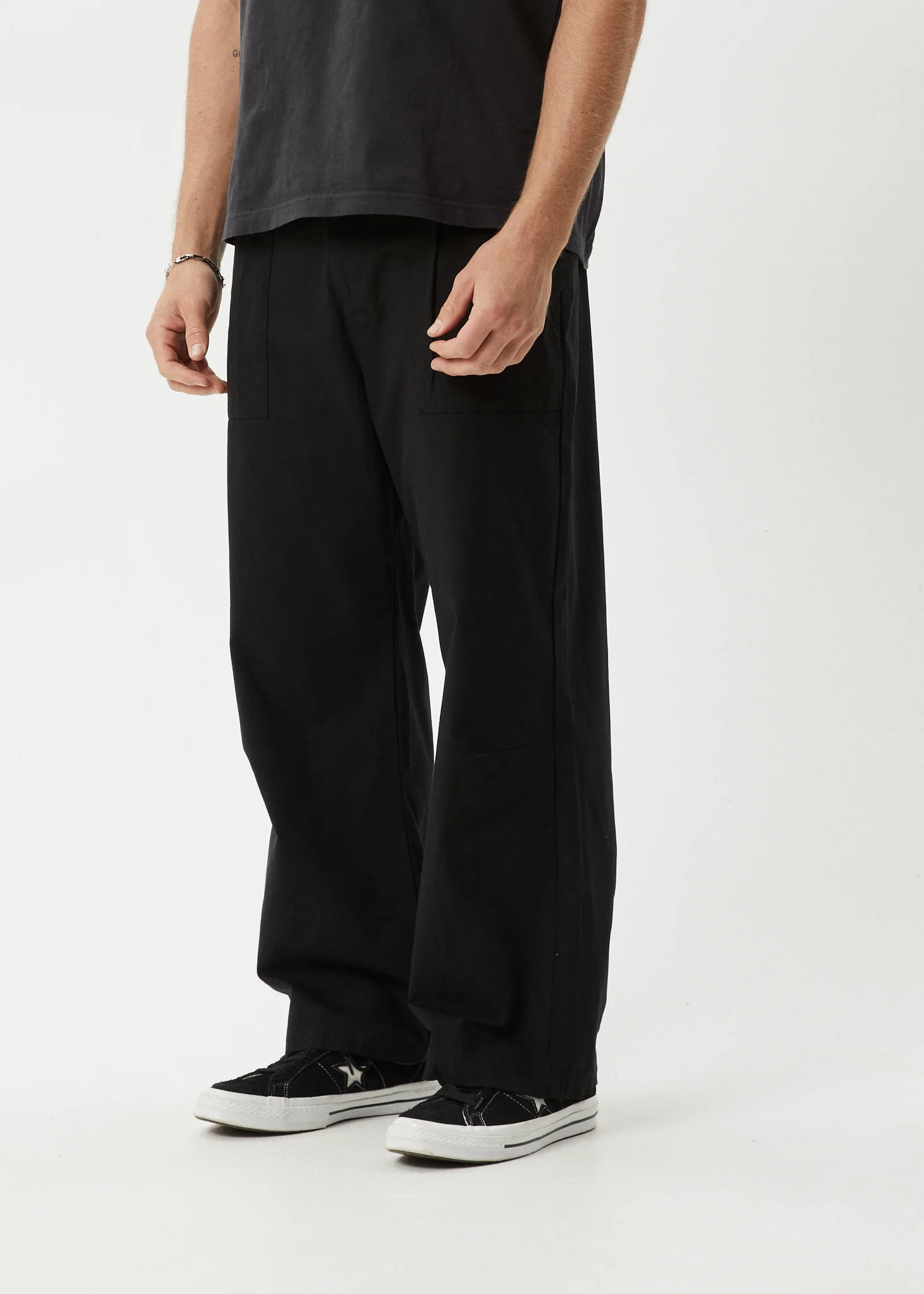 AFENDS Mens Glider - Pleated Pant - Black - Image 6