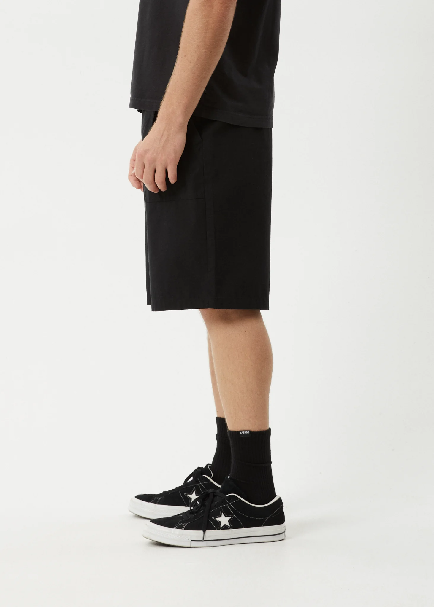 AFENDS Mens Glider - Pleated Short 22" - Black - Image 6