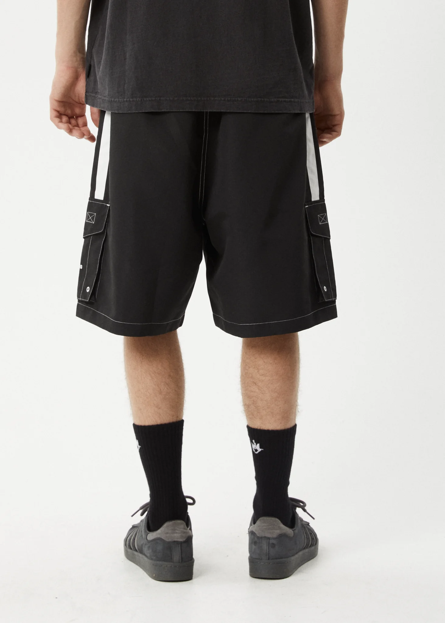 AFENDS Mens House Related - Cargo Swim Short 21" - Black - Image 6