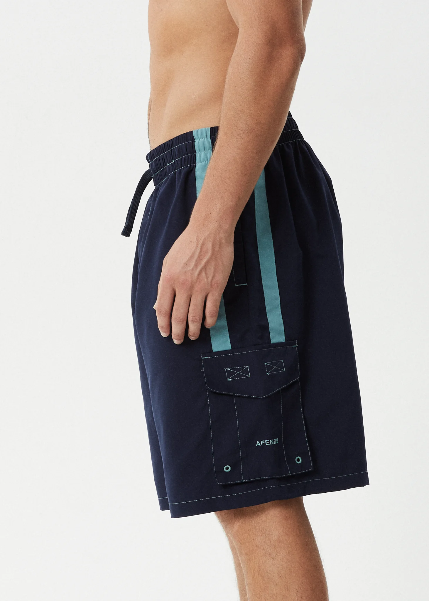 AFENDS Mens House Related - Cargo Swim Short 21" - Deep Sea - Image 5