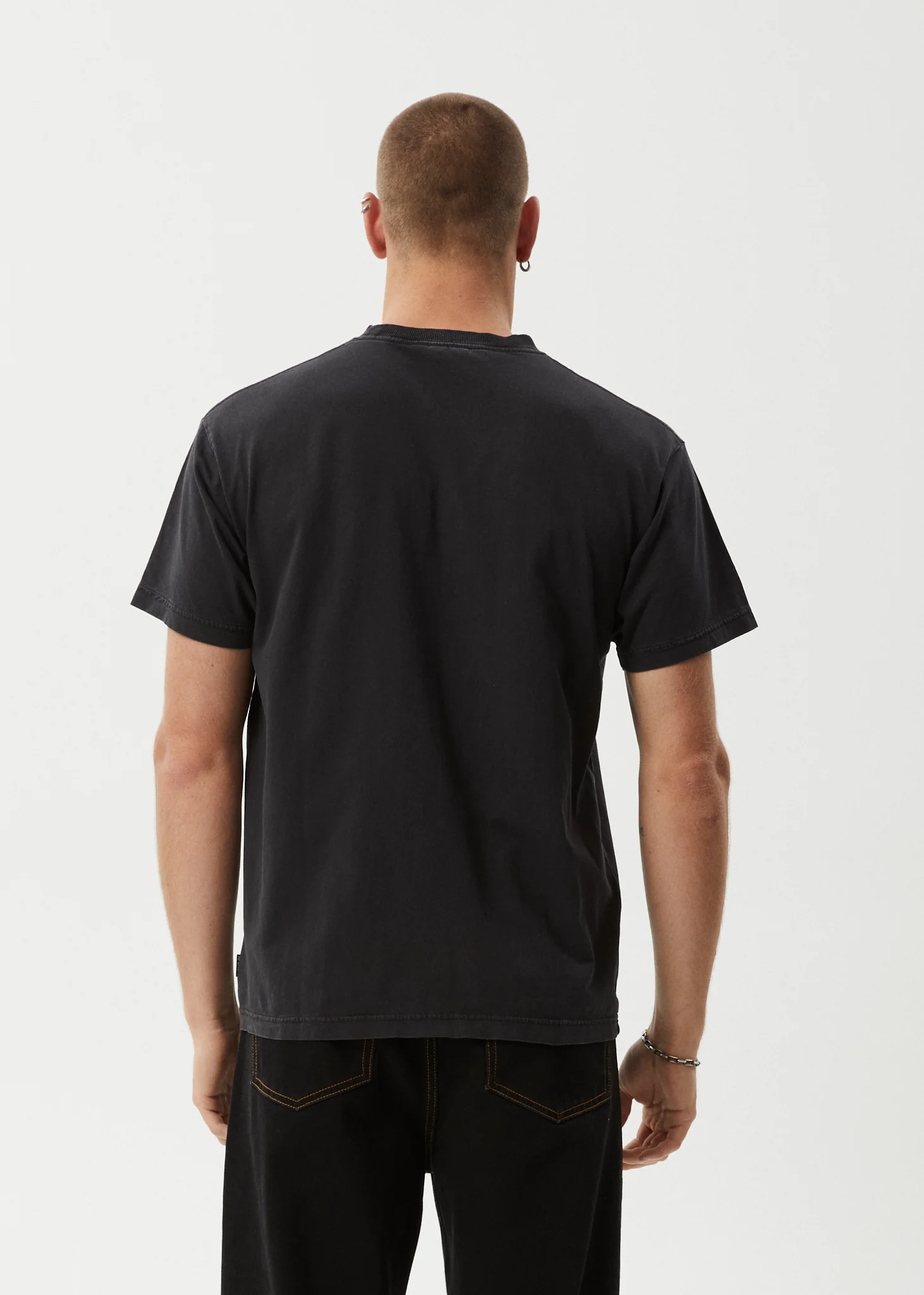 AFENDS Mens Mace Life - Boxy Tee - Stone Black - Image 5