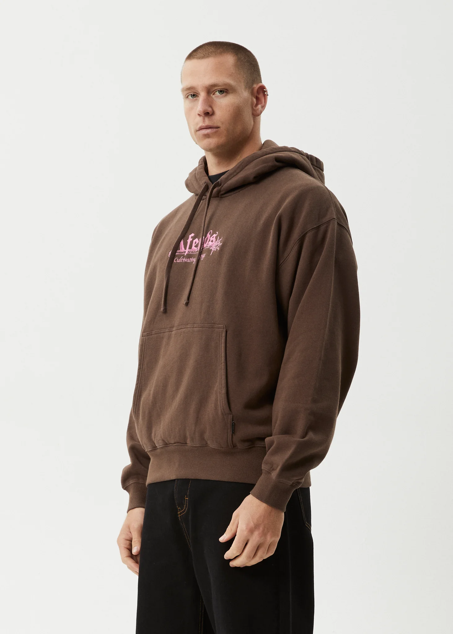 AFENDS Mens Mace - Hoodie - Coffee - Image 3