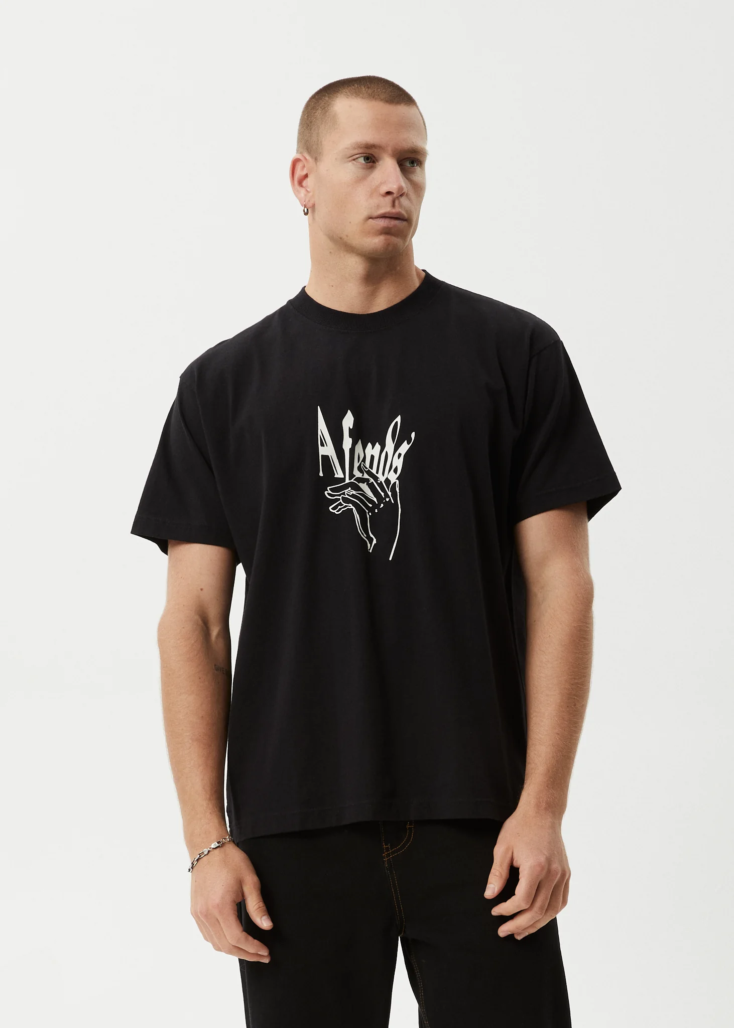 AFENDS Mens Magic Happens - Heavyweight Boxy Tee - Black - Image 2