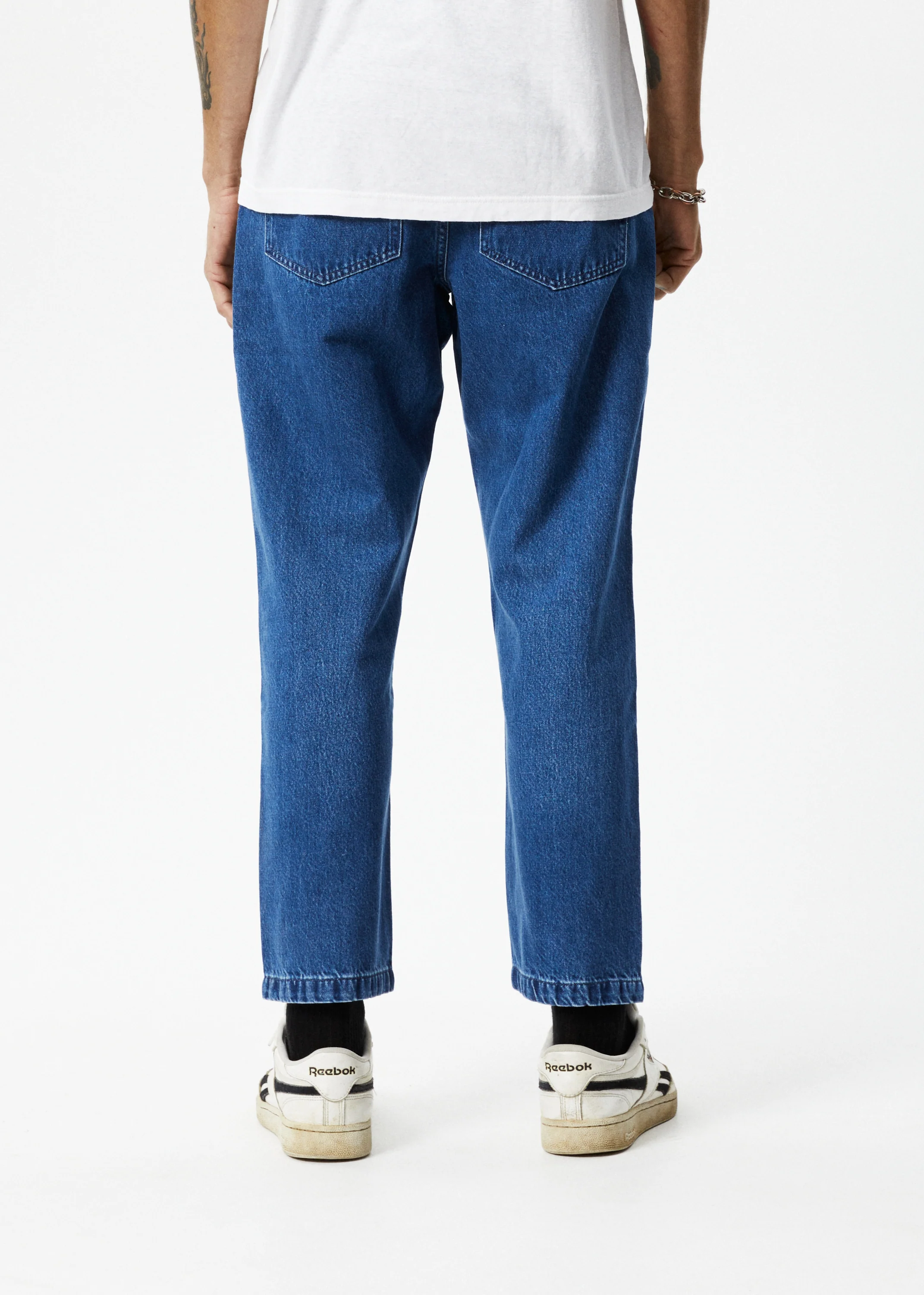 AFENDS Mens Ninety Twos - Denim Relaxed Jean - Authentic Blue - Image 4