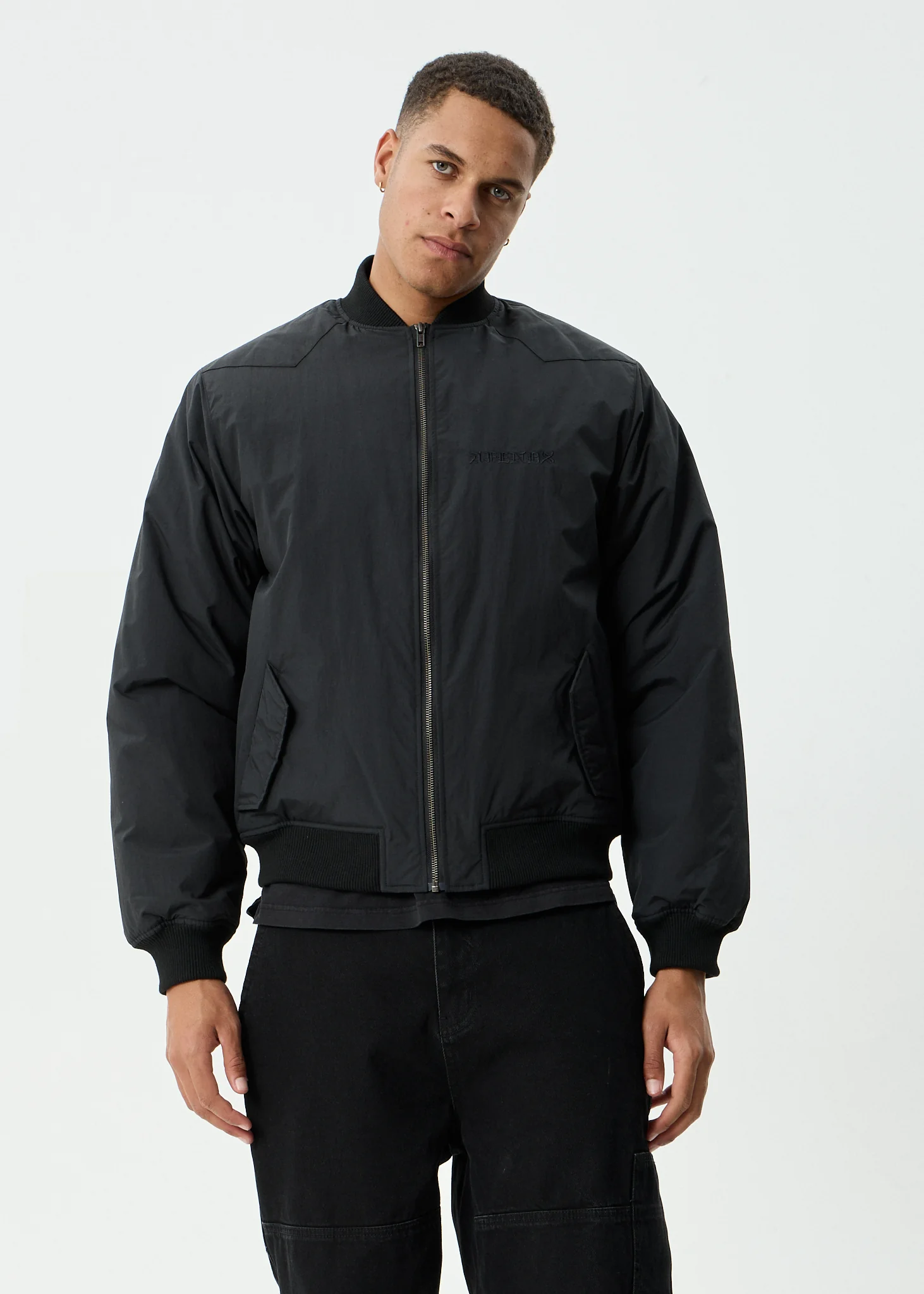 AFENDS Mens No More Bombs - Bomber Jacket - Black - Image 5