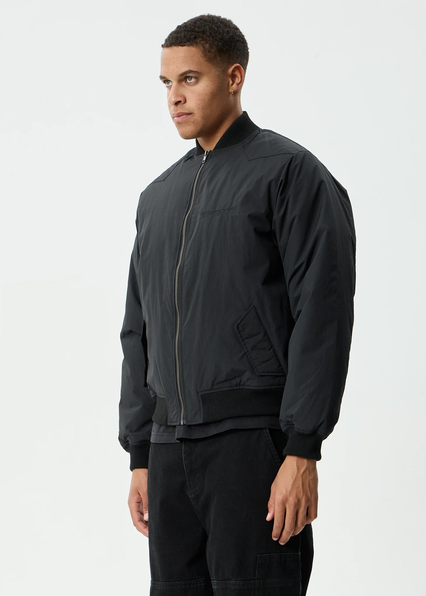 AFENDS Mens No More Bombs - Bomber Jacket - Black - Image 7