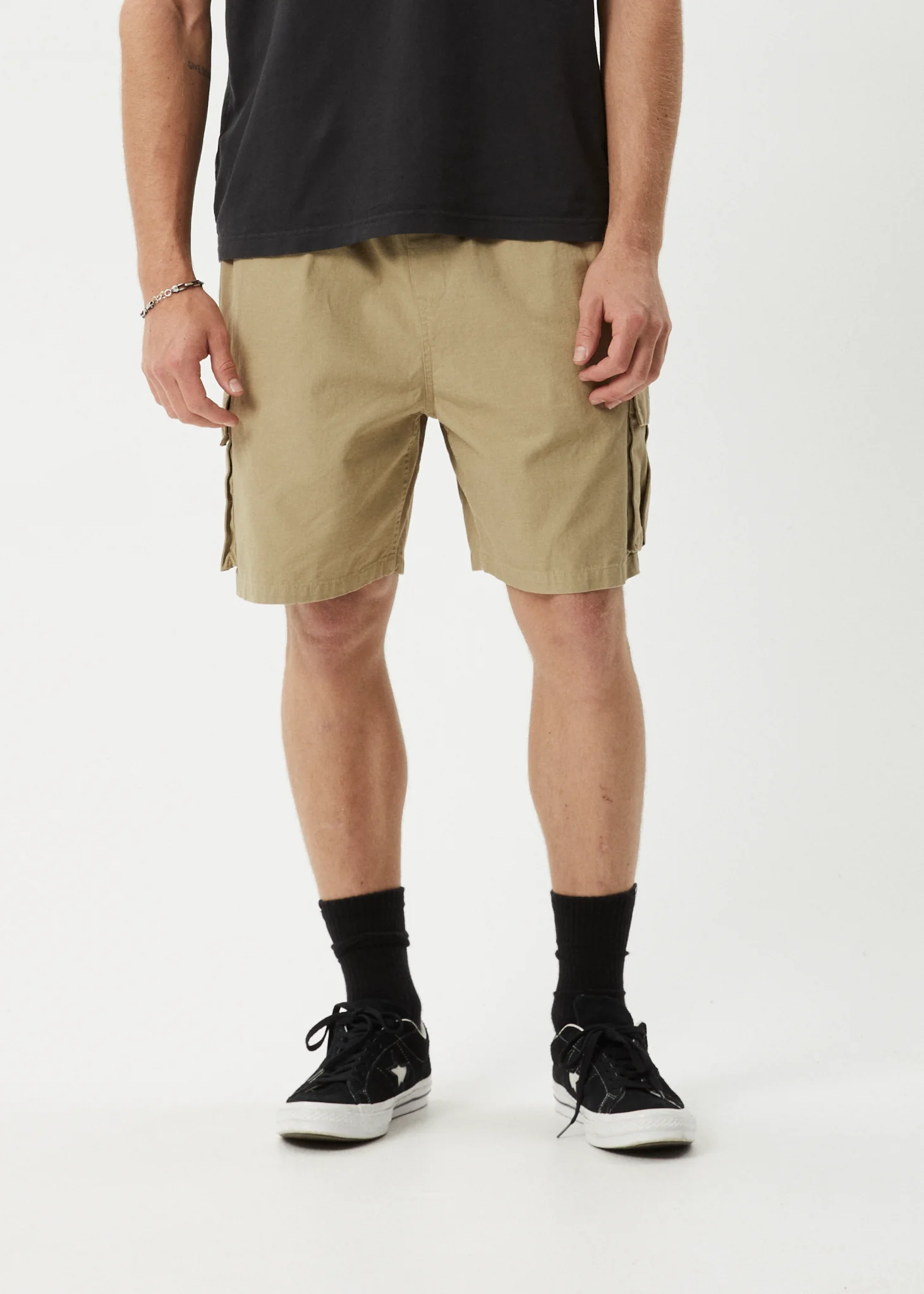 AFENDS Mens Ripped Out 98 - Organic Oversized Cargo Short 22" - Boa - Image 2