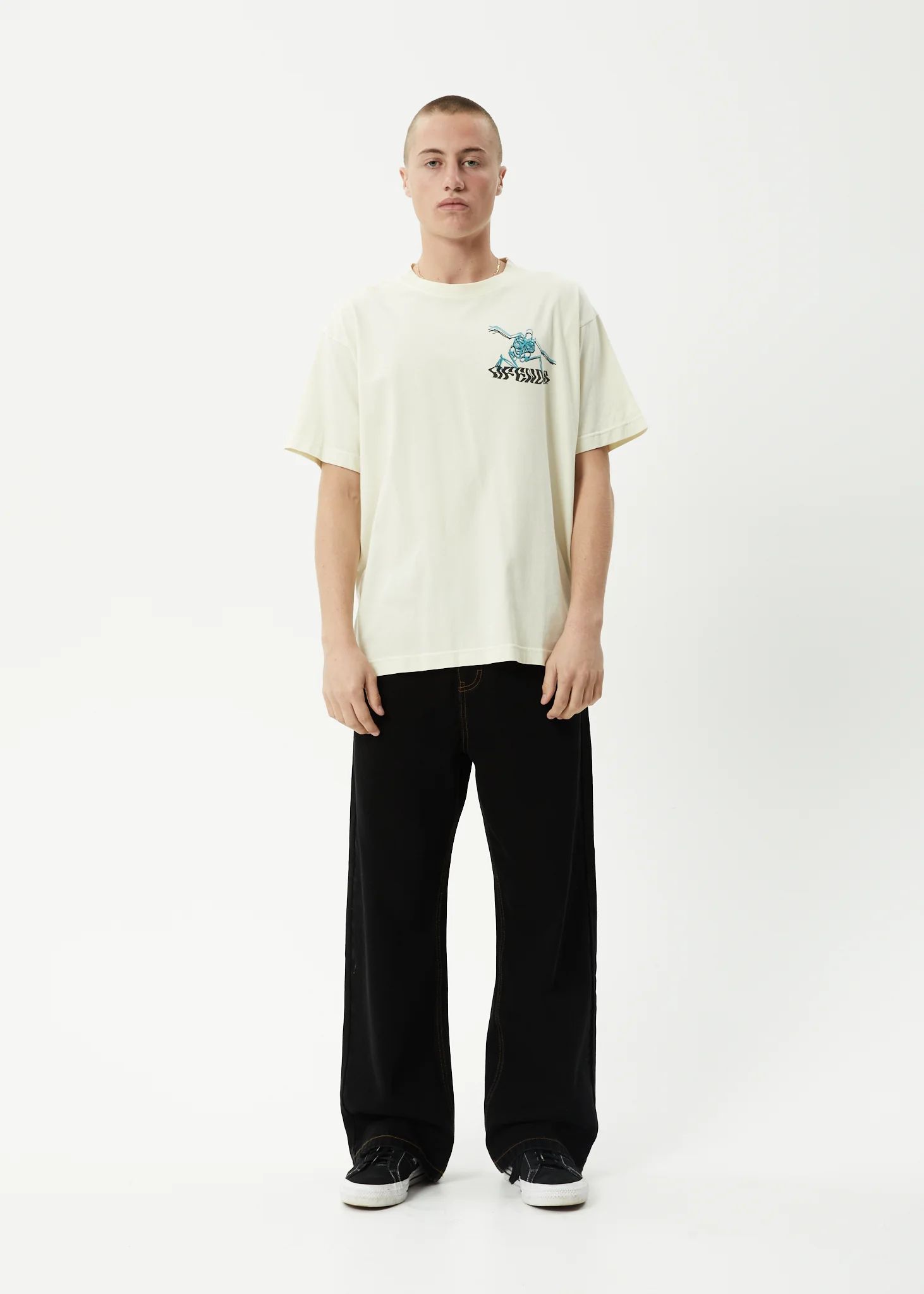 AFENDS Mens Smiling Assassin - Boxy Tee - Limestone - Image 10