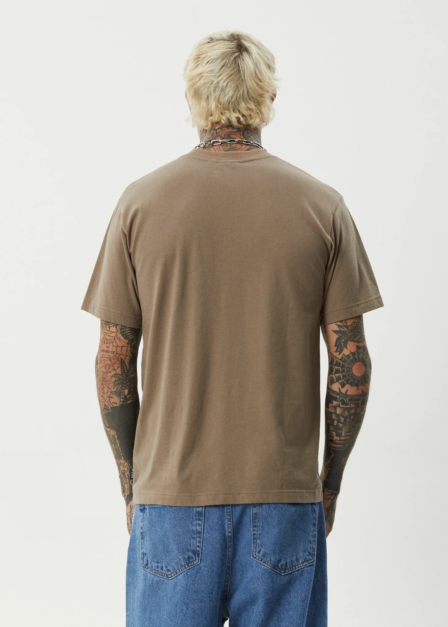 AFENDS Mens Thrown Out - Retro Tee - Fossil - Image 5