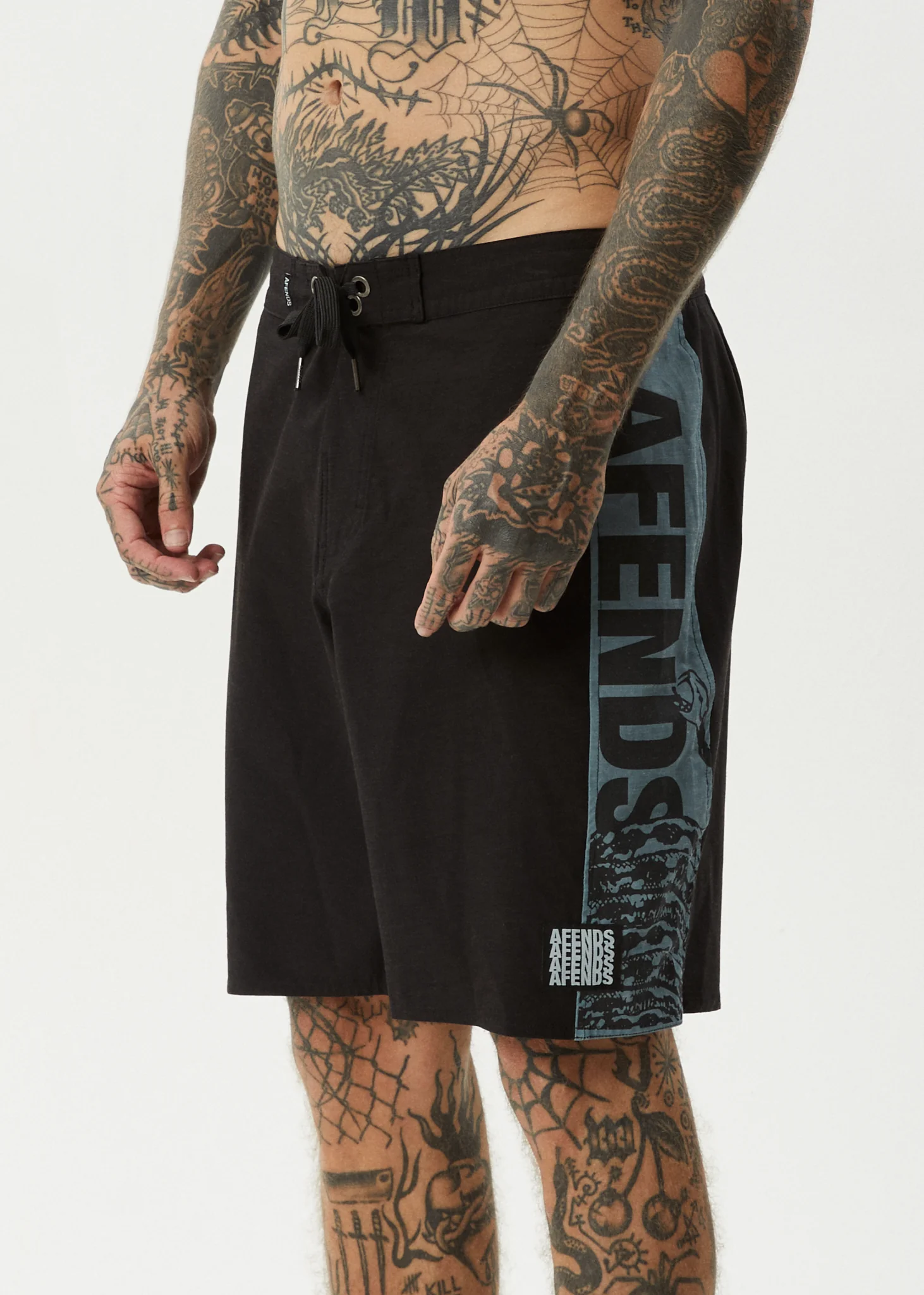 AFENDS Mens Tread - Surf Related Boardshort 20" - Black - Image 4