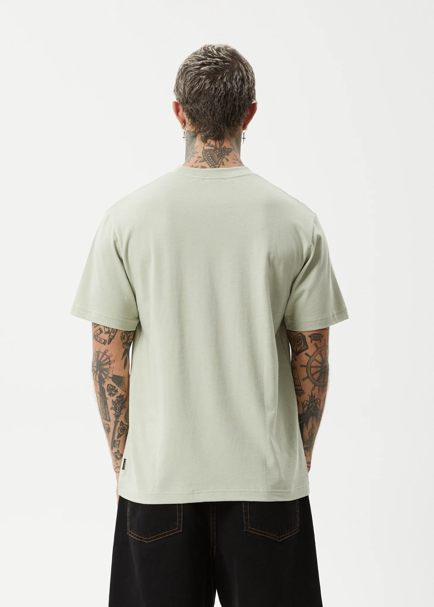 AFENDS Mens Vinyl - Retro Tee - Eucalyptus - Image 5
