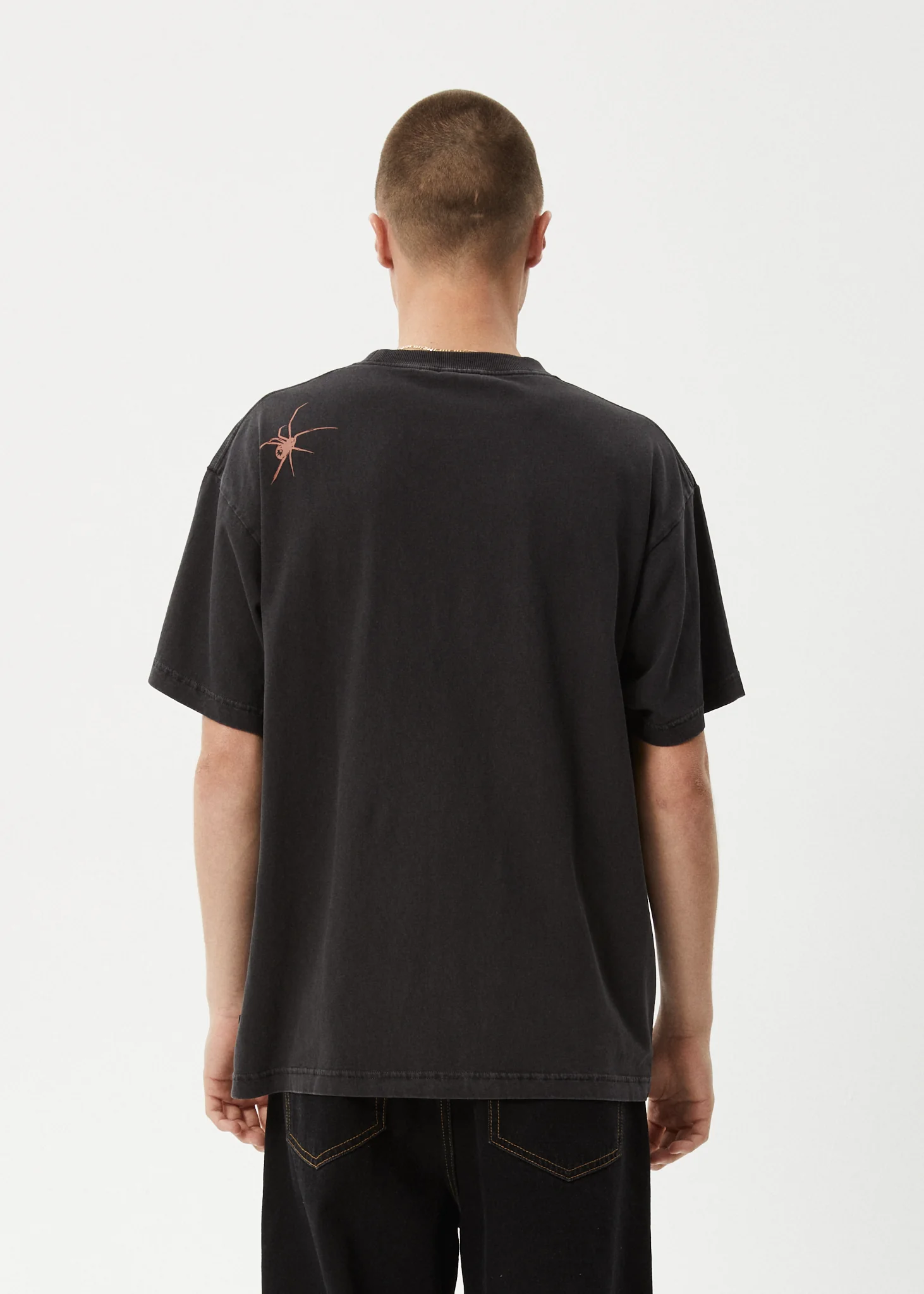 AFENDS Mens Webhead - Boxy Tee - Stone Black - Image 6