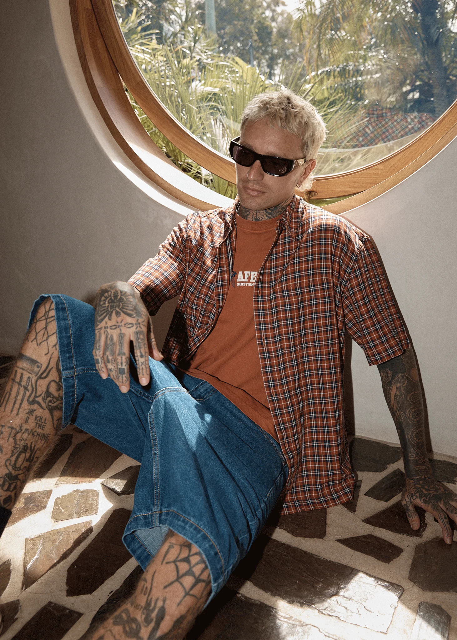 AFENDS Mens Wrecked - Short Sleeve Shirt - Terra - Image 3