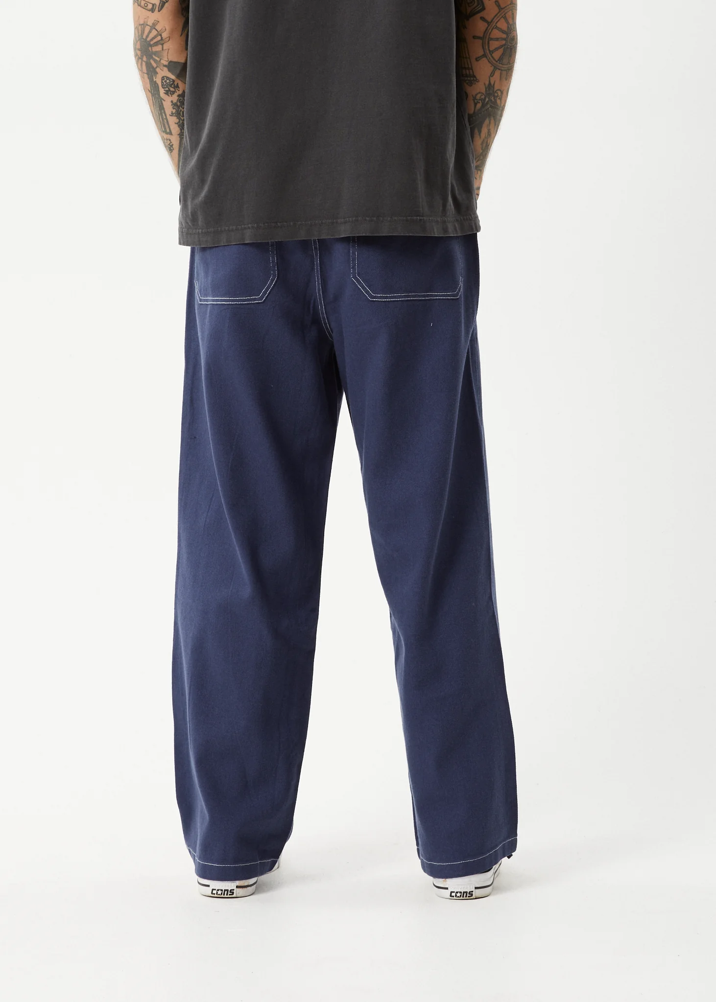 AFENDS Mens Pablo - Baggy Pant - Navy - Image 4