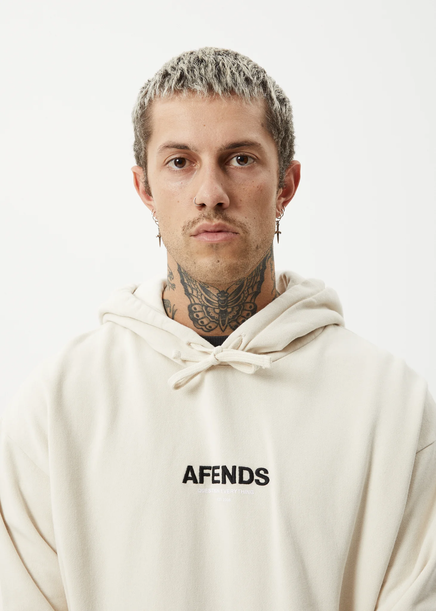 AFENDS Mens Vinyl - Hoodie - Moonbeam - Image 6