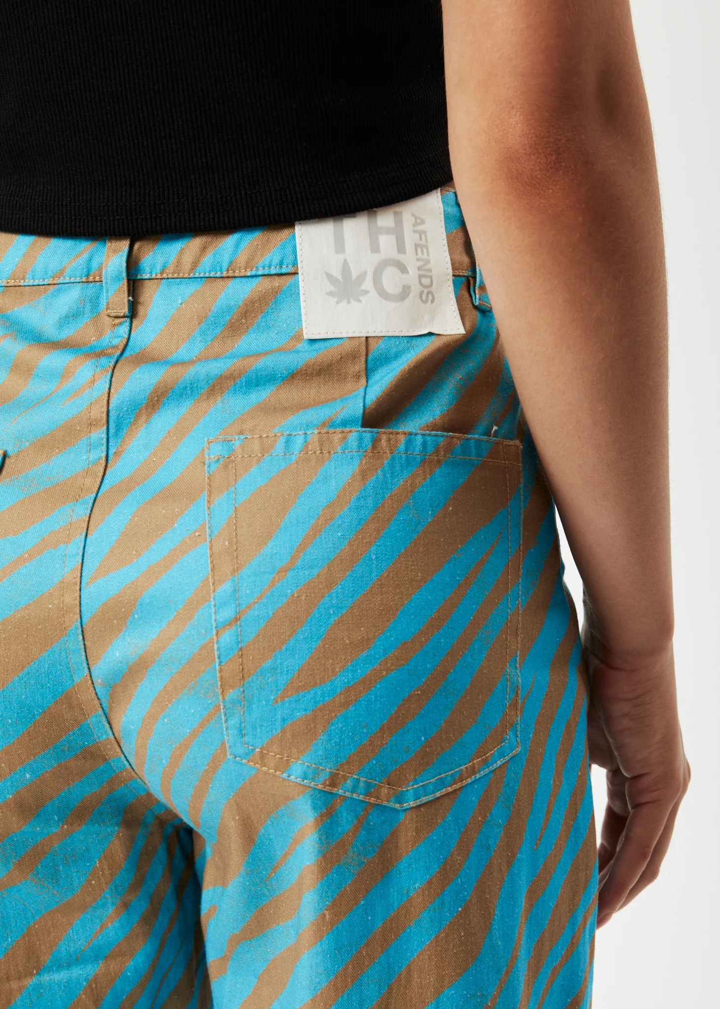 AFENDS Womens Adi Shelby - Wide Leg Pant - Blue Stripe - Image 5