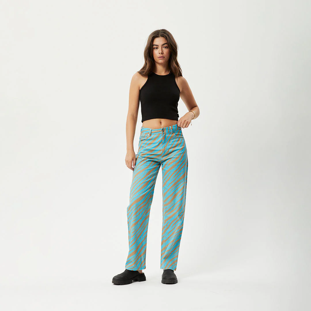 AFENDS Womens Adi Shelby - Wide Leg Pant - Blue Stripe - Image 6