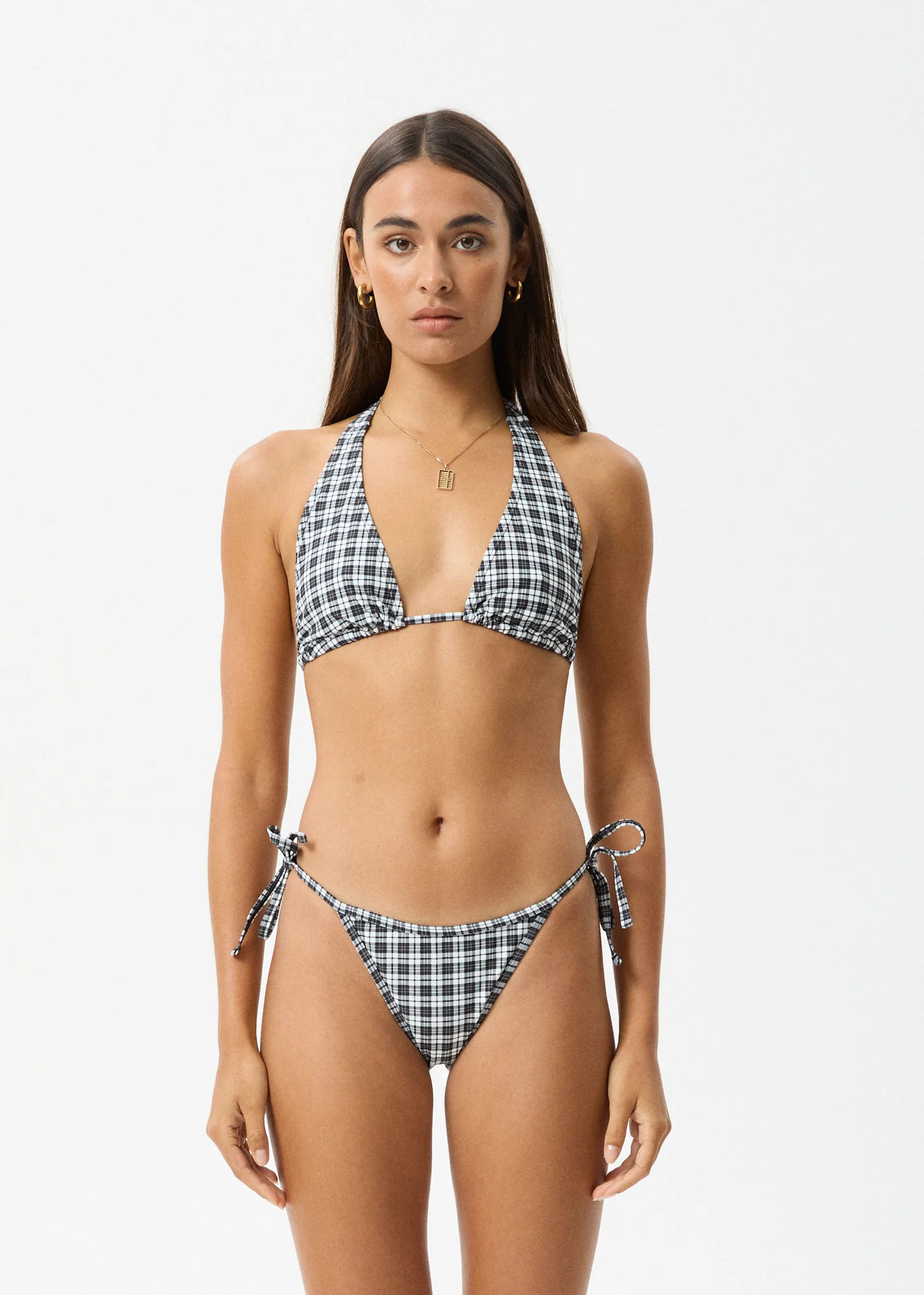 AFENDS Womens Asher - Check Bikini Bottom - Black Check - Image 7