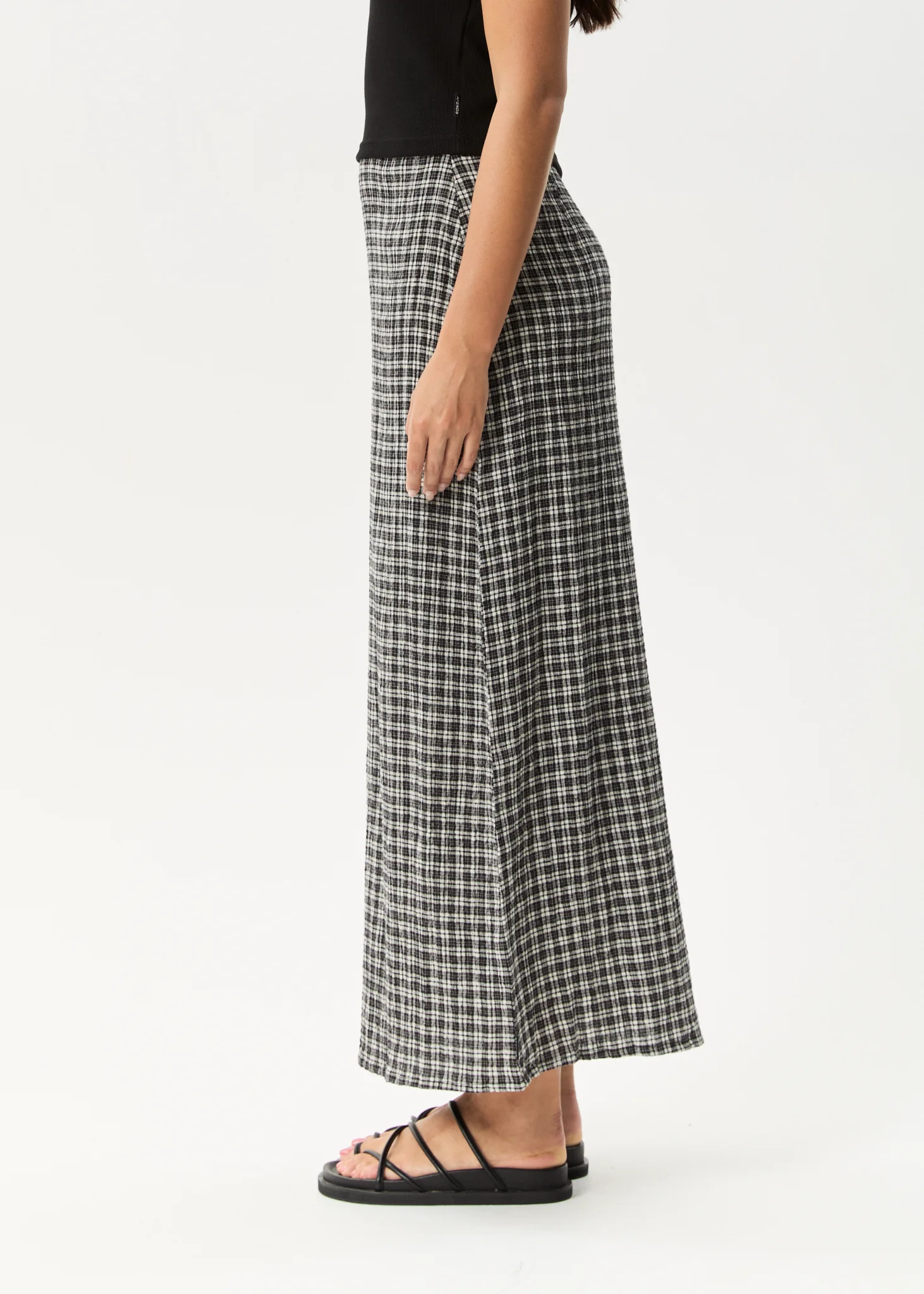 AFENDS Womens Asta Base - Seersucker Skirt - Steel Check - Image 7