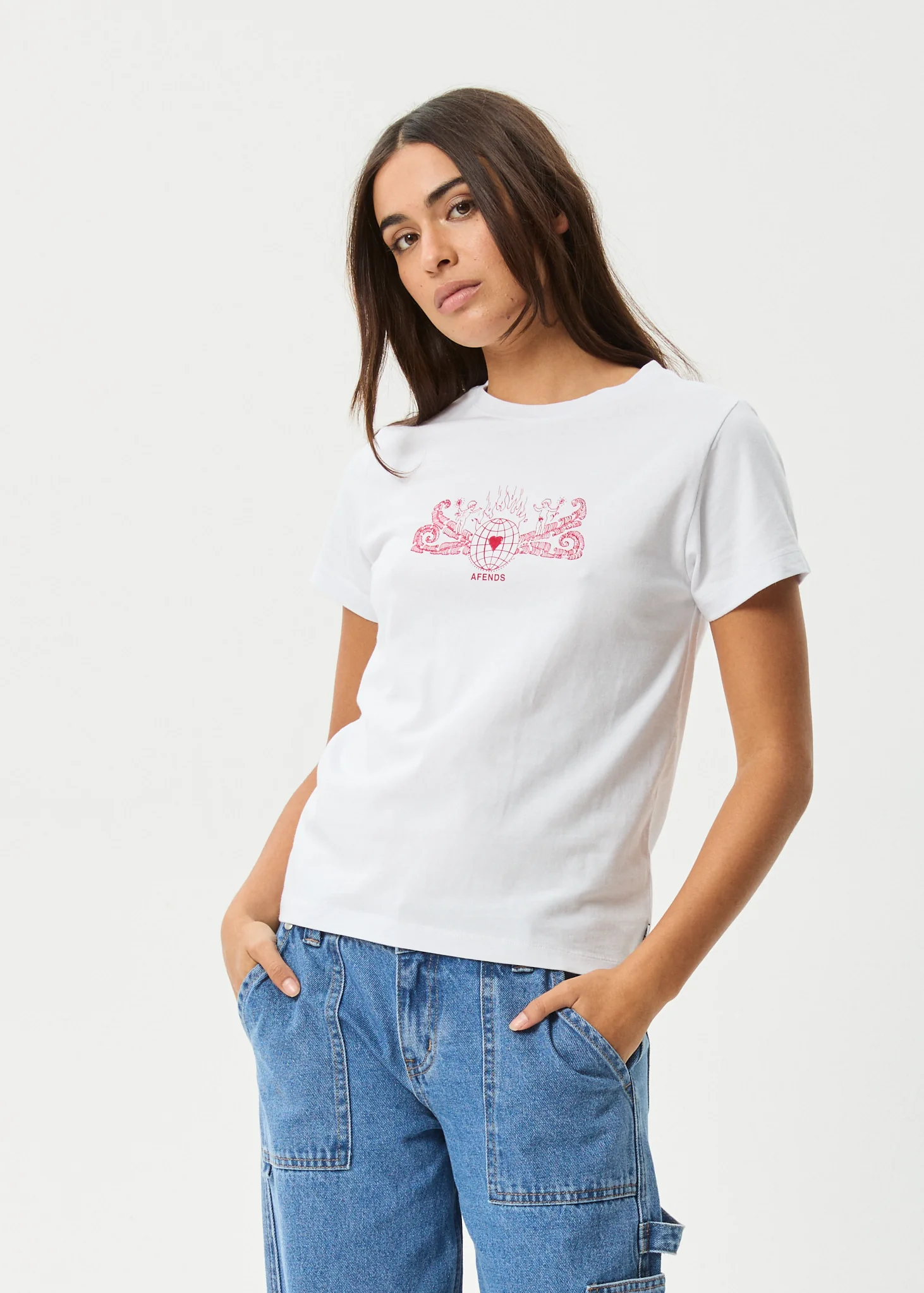 AFENDS Womens Bonfire - Regular Tee - White - Image 3