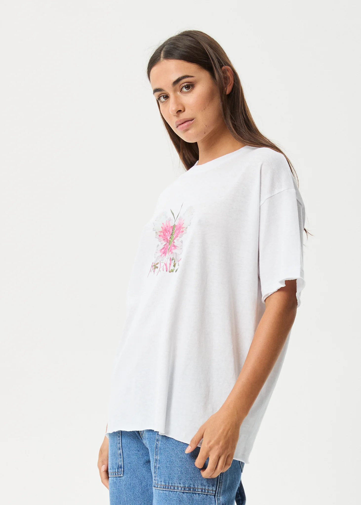 AFENDS Womens Butterfluer - Oversized Tee - White - Image 3