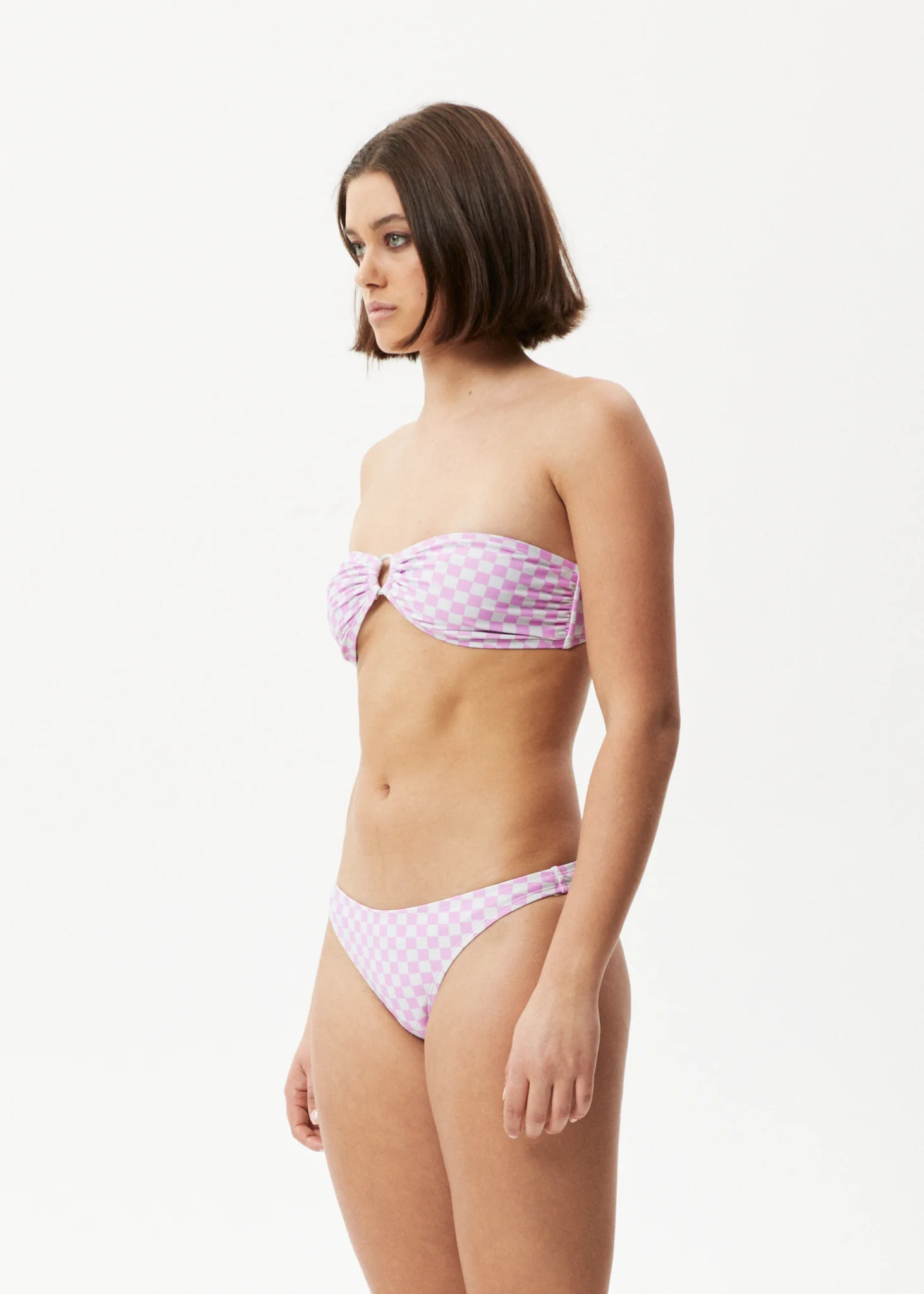 AFENDS Womens Carlo - Check Bikini Bottom - Candy - Image 4