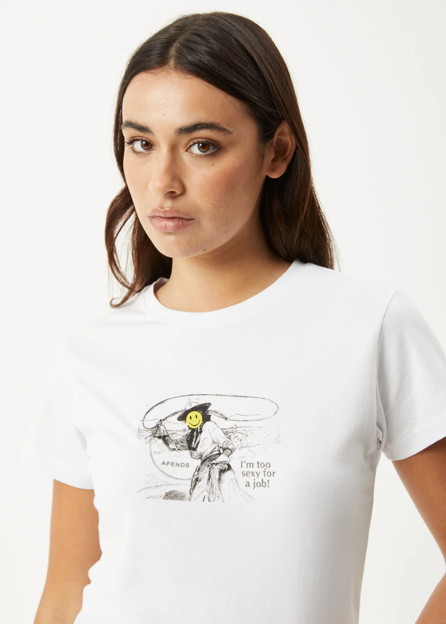 AFENDS Womens Day Job - Baby Tee - White - Image 6