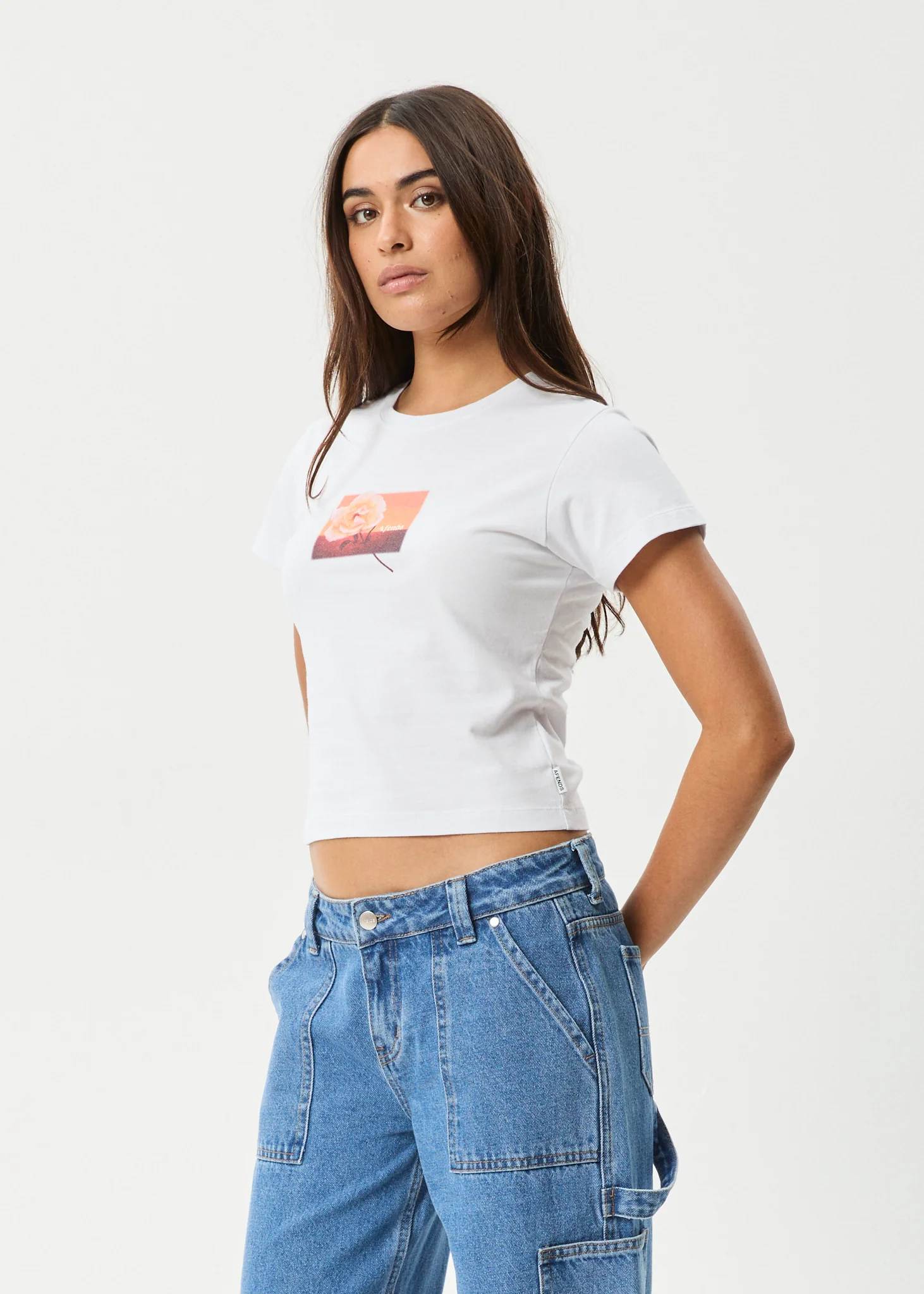 AFENDS Womens Film - Baby Tee - White - Image 3