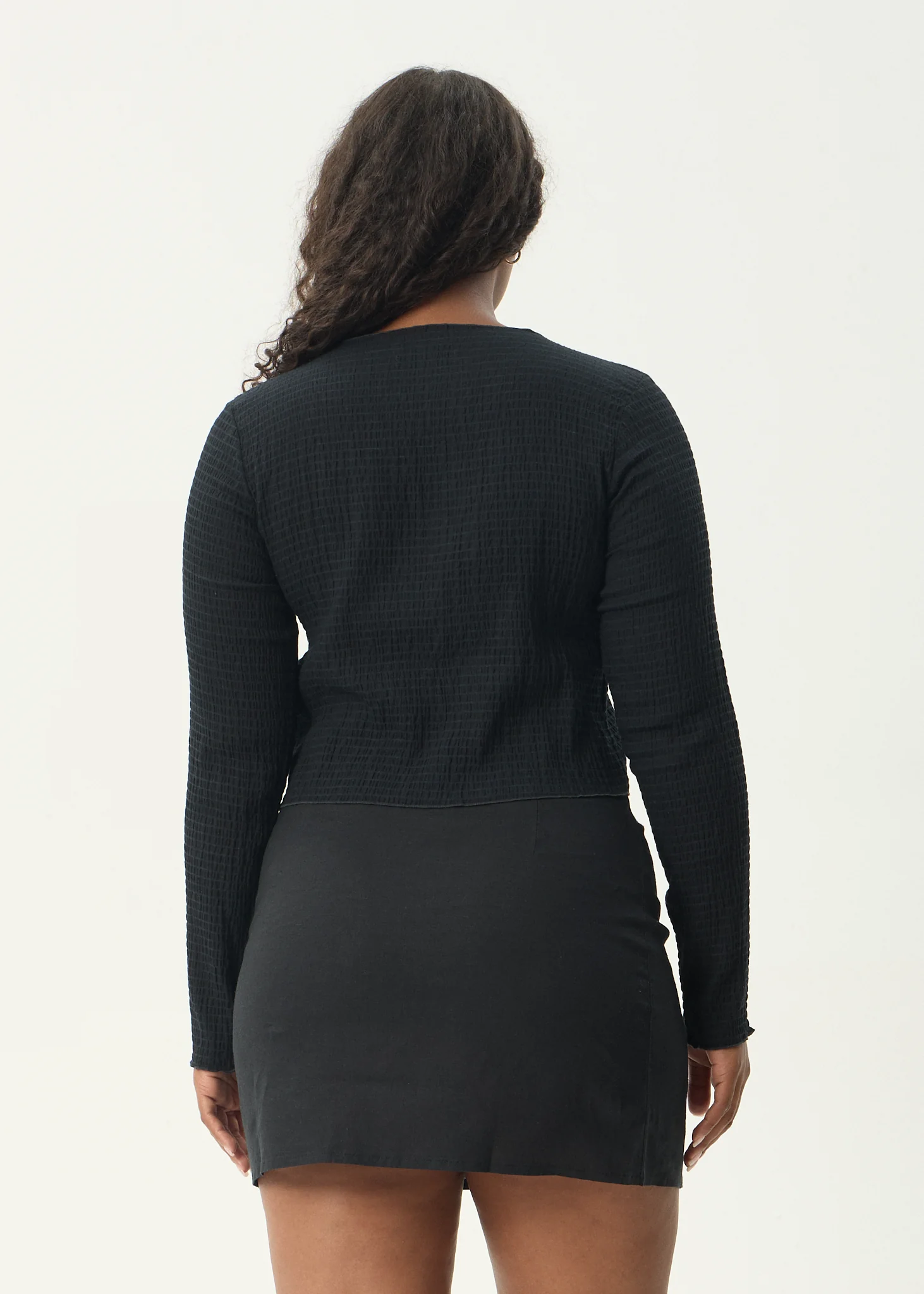 AFENDS Womens Focus - Seersucker Long Sleeve Top - Black - Image 10