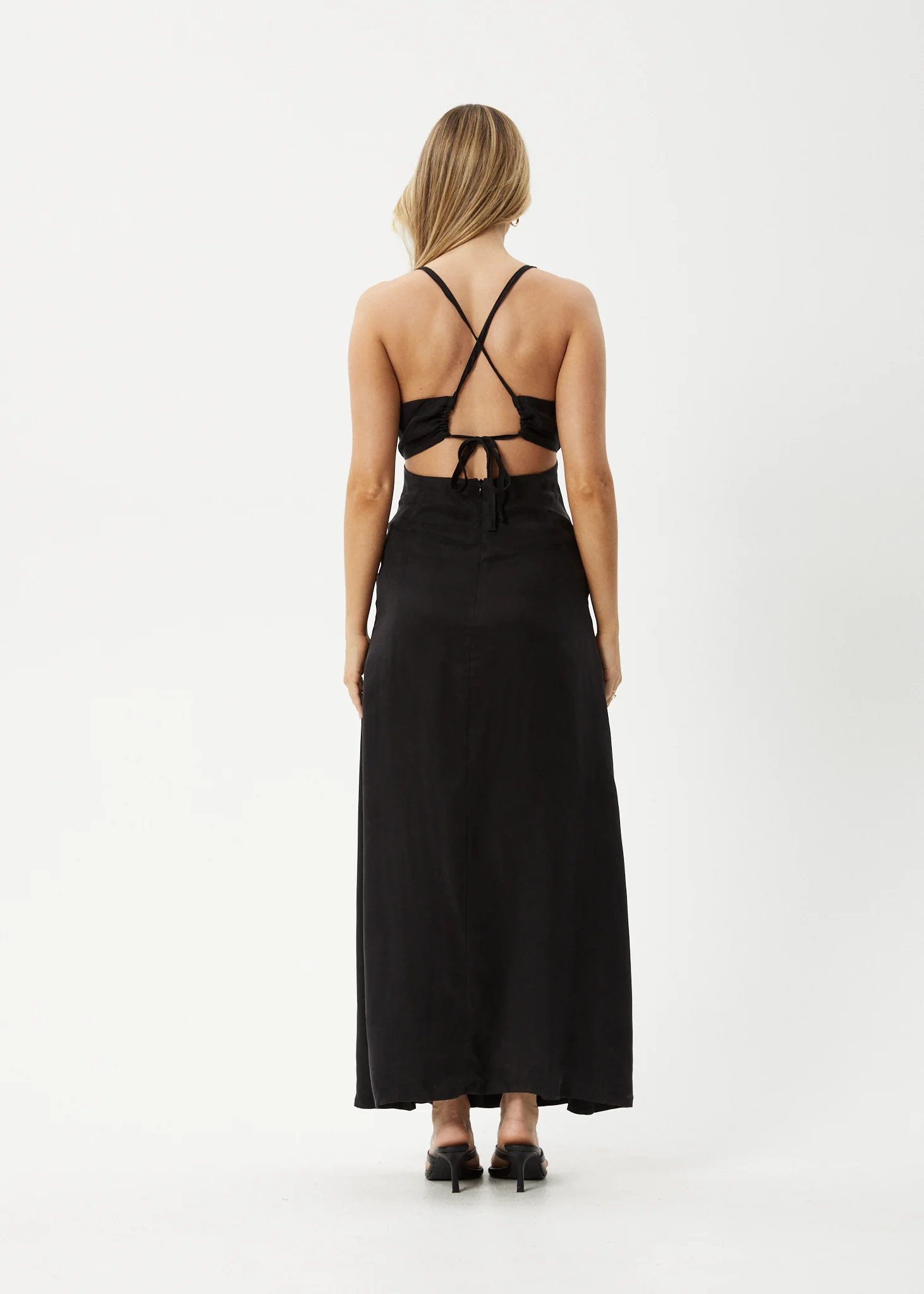 AFENDS Womens Grace - Cupro Maxi Dress - Black - Image 6