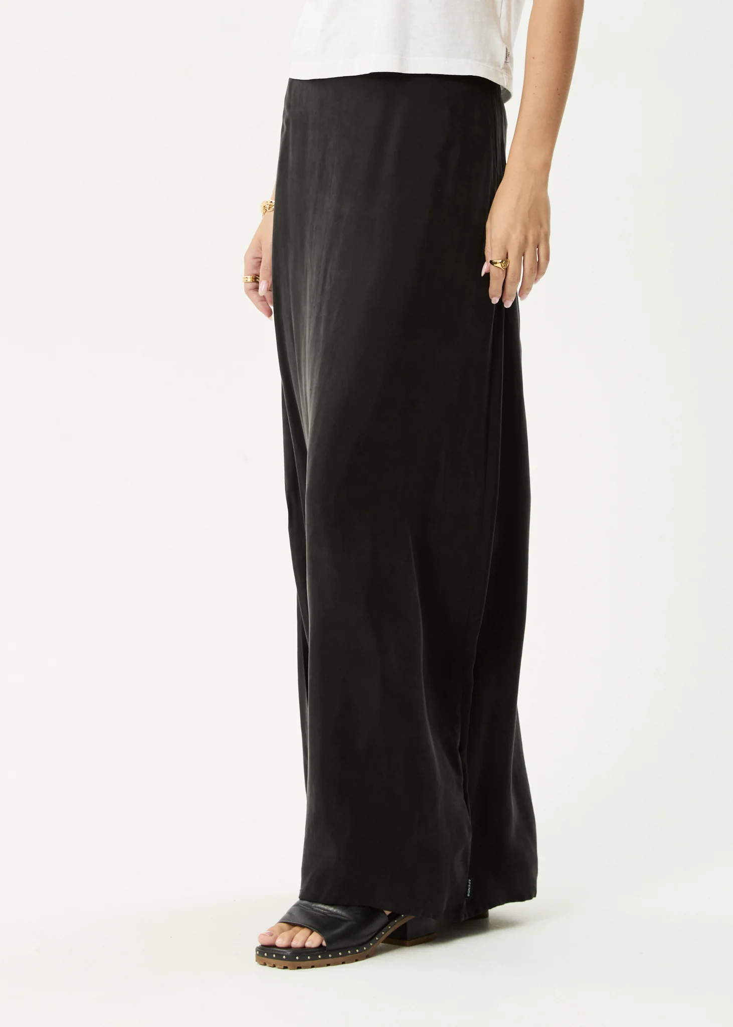 AFENDS Womens Grace - Cupro Maxi Skirt - Black - Image 3