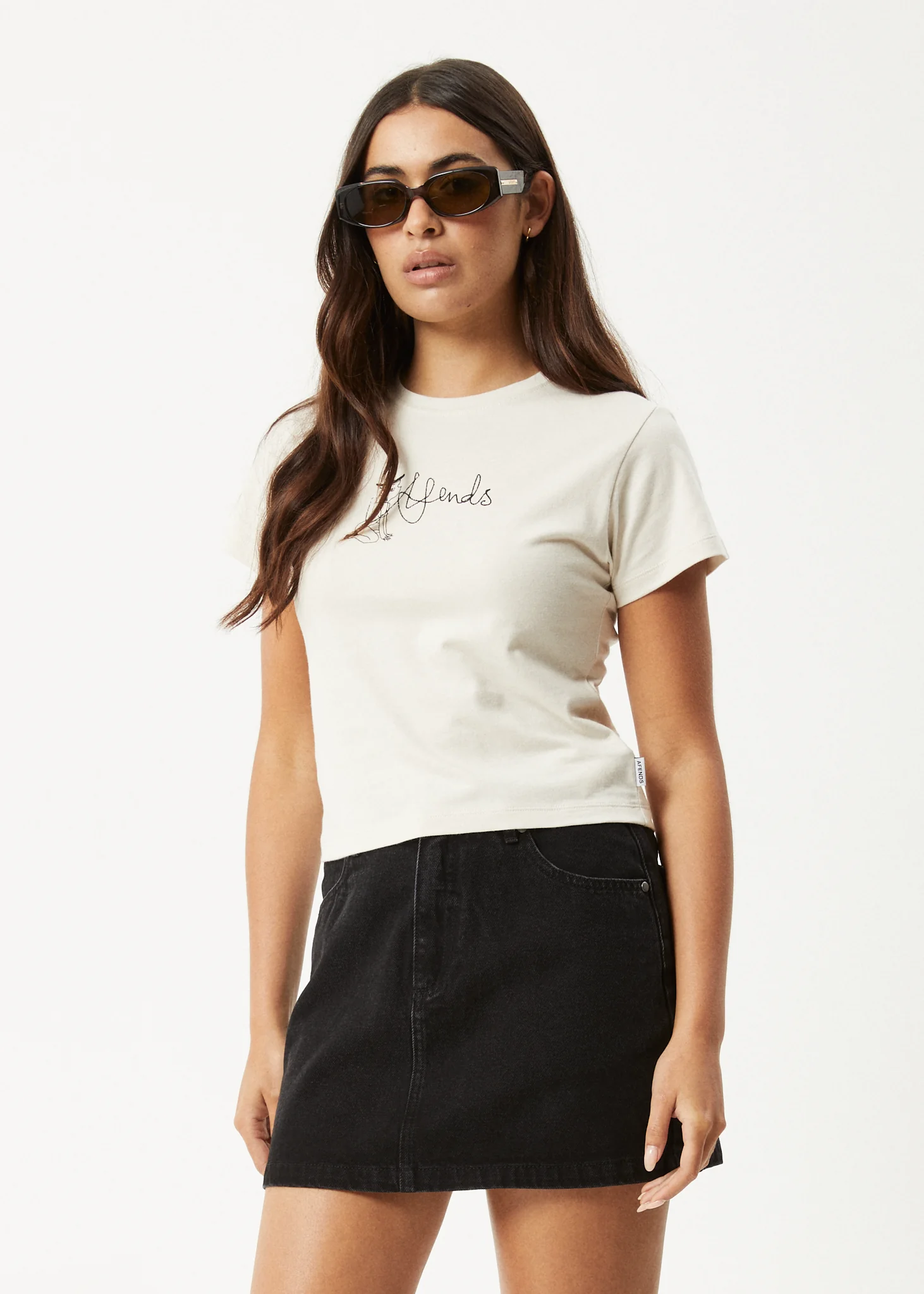 AFENDS Womens Karlee - Baby Tee - Moonbeam - Image 3