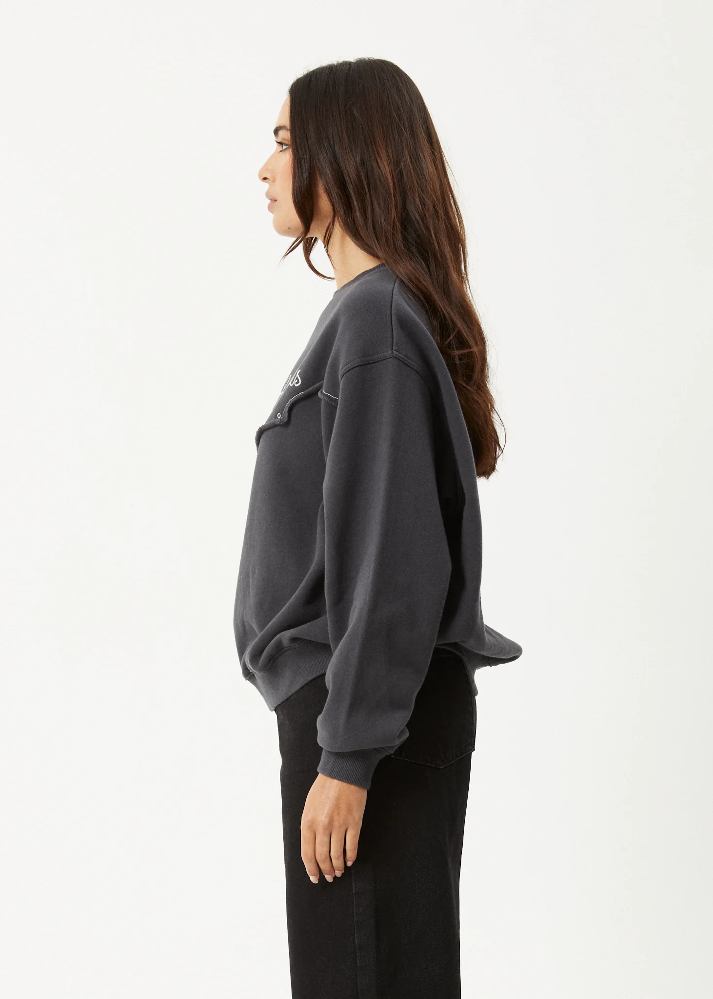 AFENDS Womens Karlee - Crew Neck Jumper - Charcoal - Image 4