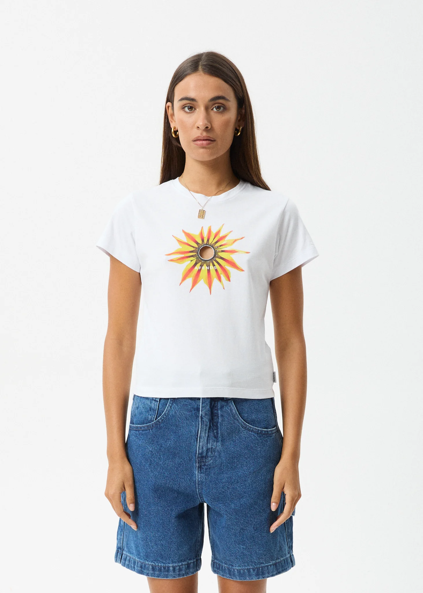 AFENDS Womens Keyhole - Baby Tee - White - Image 2